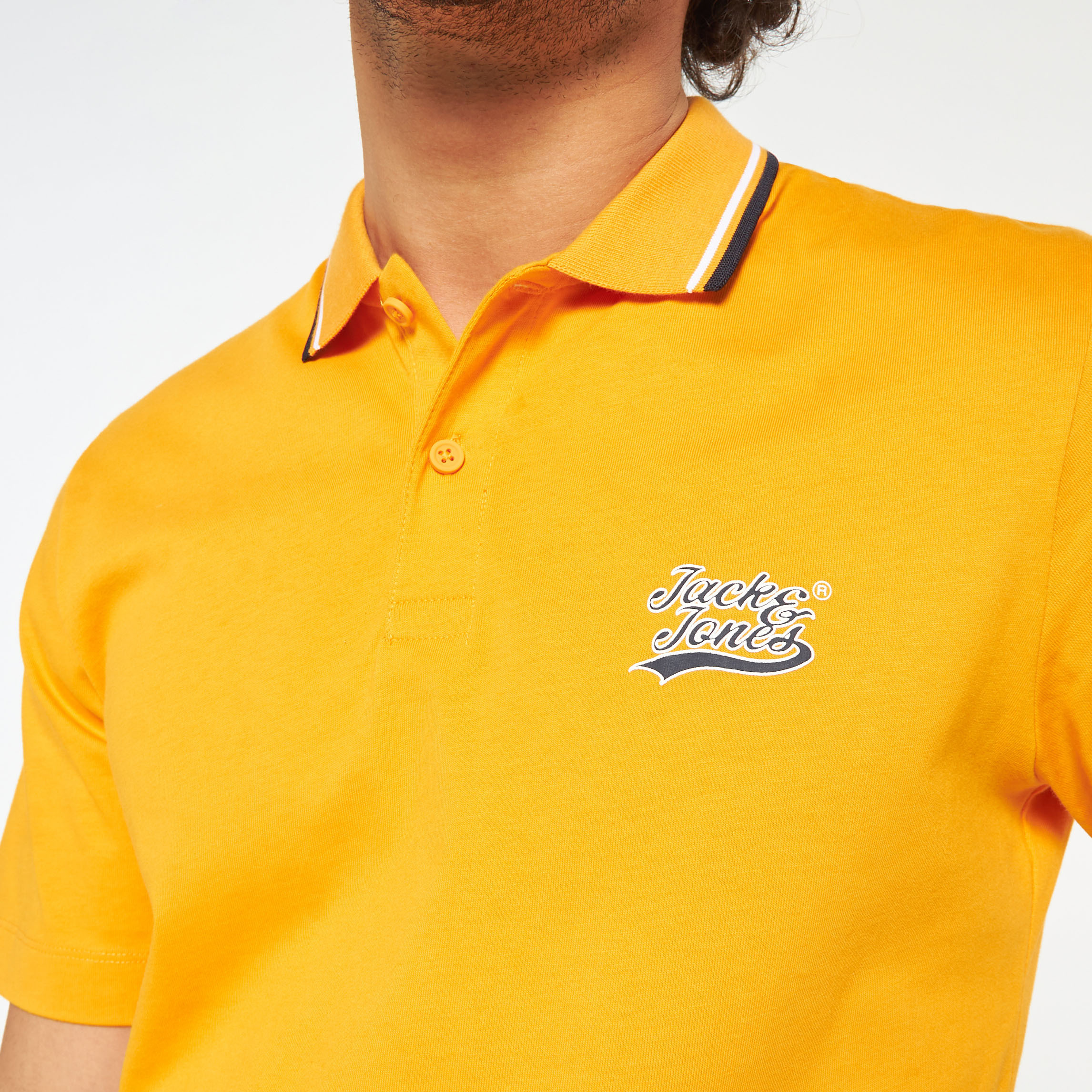 بولو تي شيرت من جاك آند جونز بأكمام قصيرة مع شعار-men-clothing-tshirtsandpolos-polos-image-20