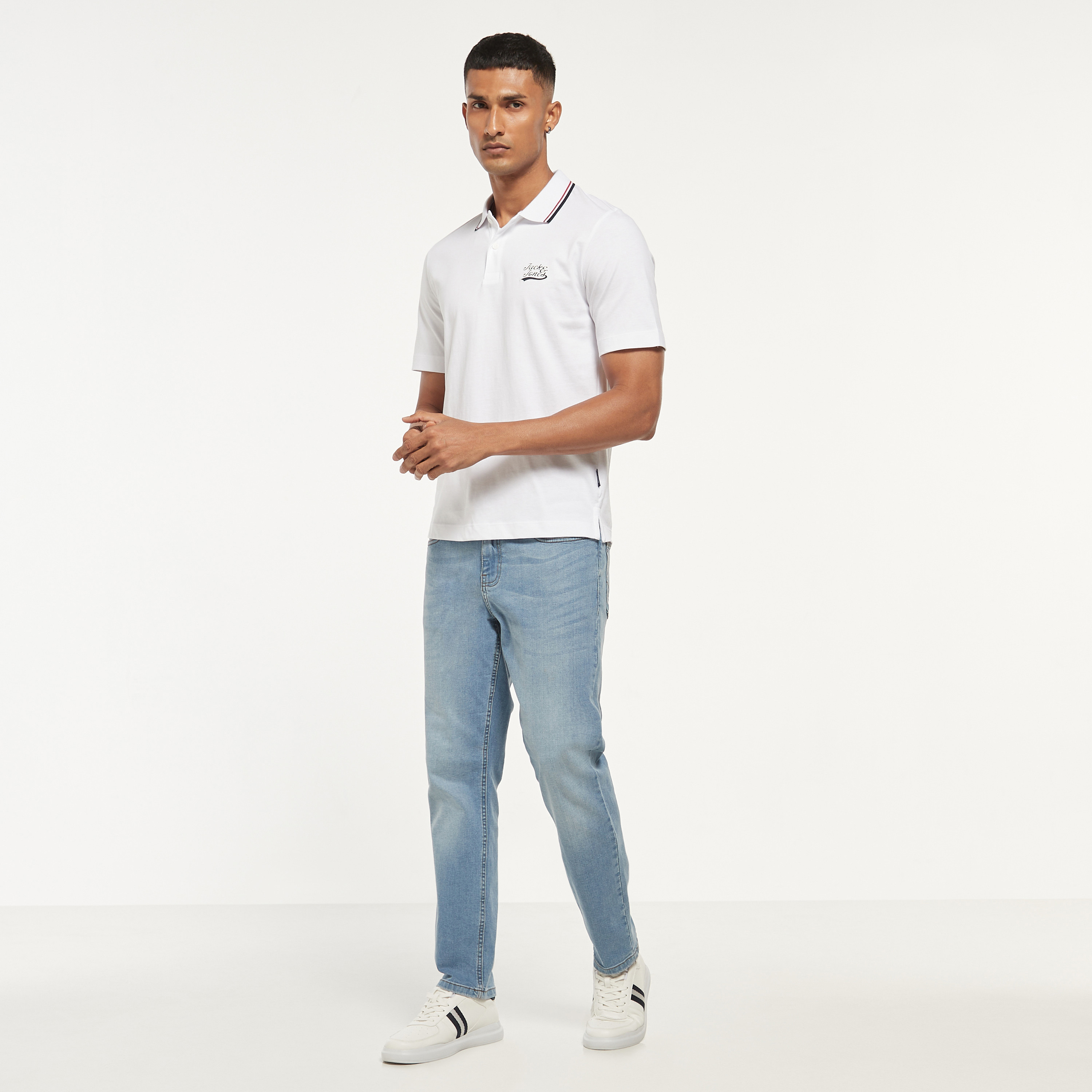 بولو تي شيرت من جاك آند جونز بأكمام قصيرة مع شعار-men-clothing-tshirtsandpolos-polos-image-26