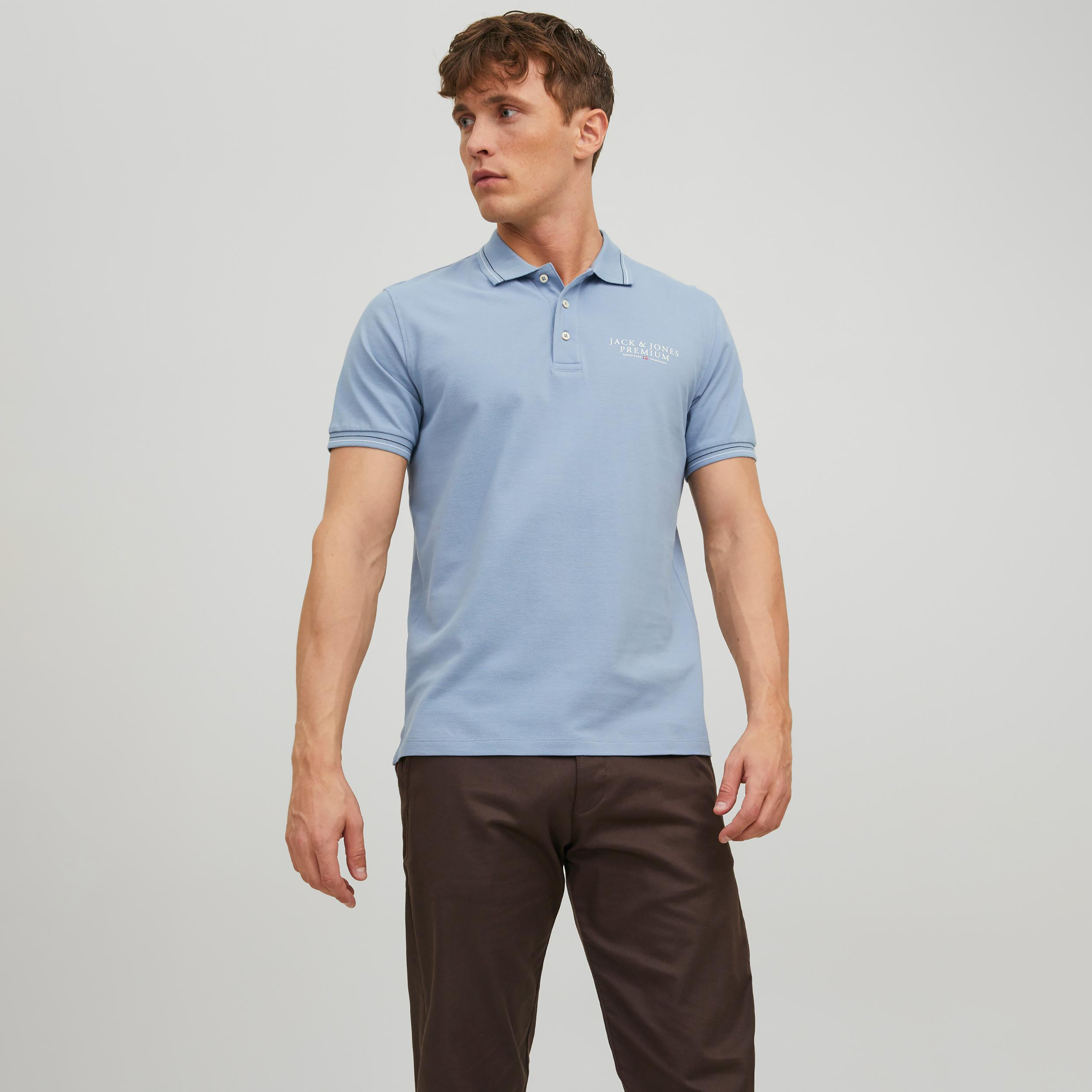 بولو تي شيرت من جاك آند جونز بأكمام قصيرة مع مطبوع-men-clothing-tshirtsandpolos-polos-image-1
