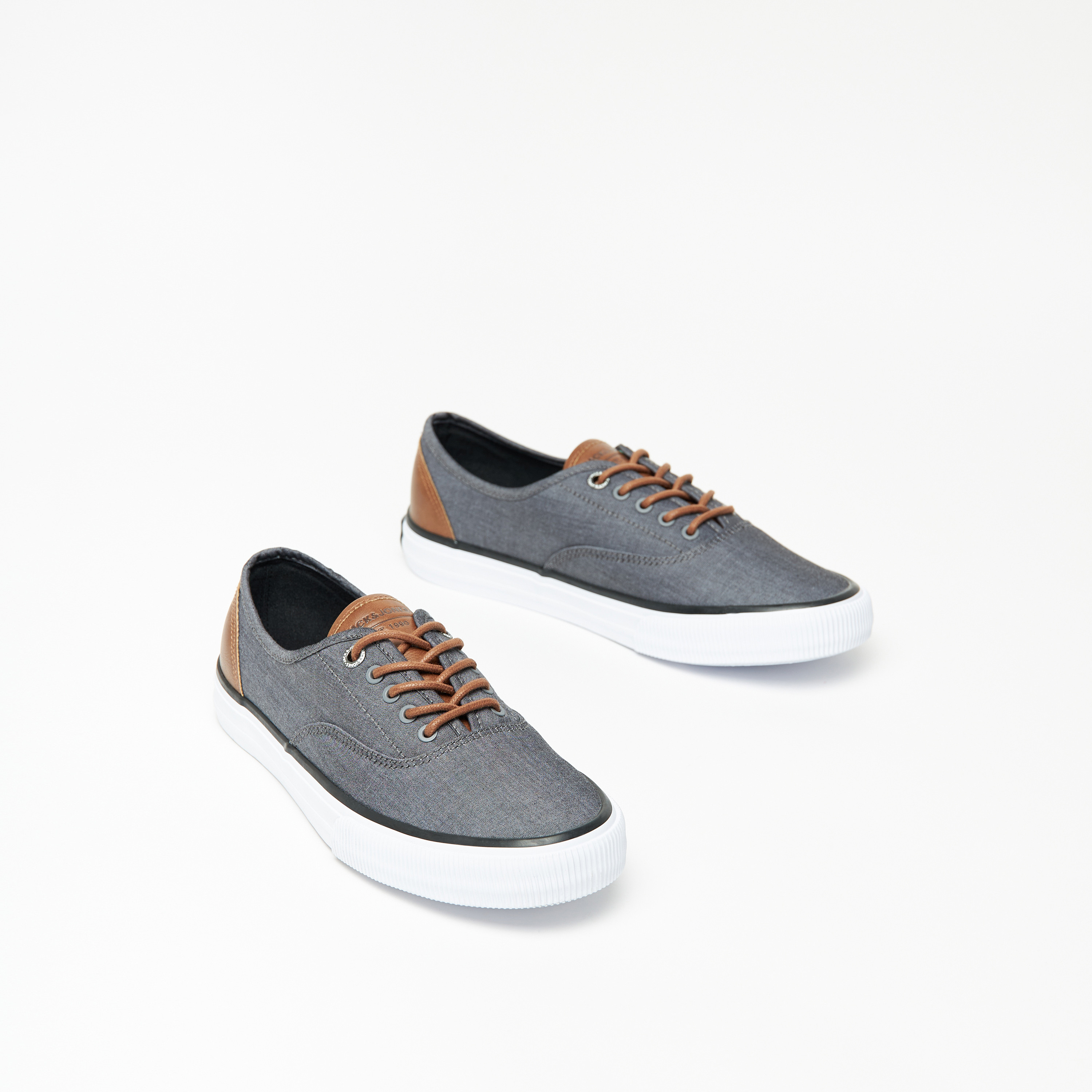 Jack & Jones Men's Low Top Lace Up Canvas Sneakers-men-shoes-sneakers-image-1