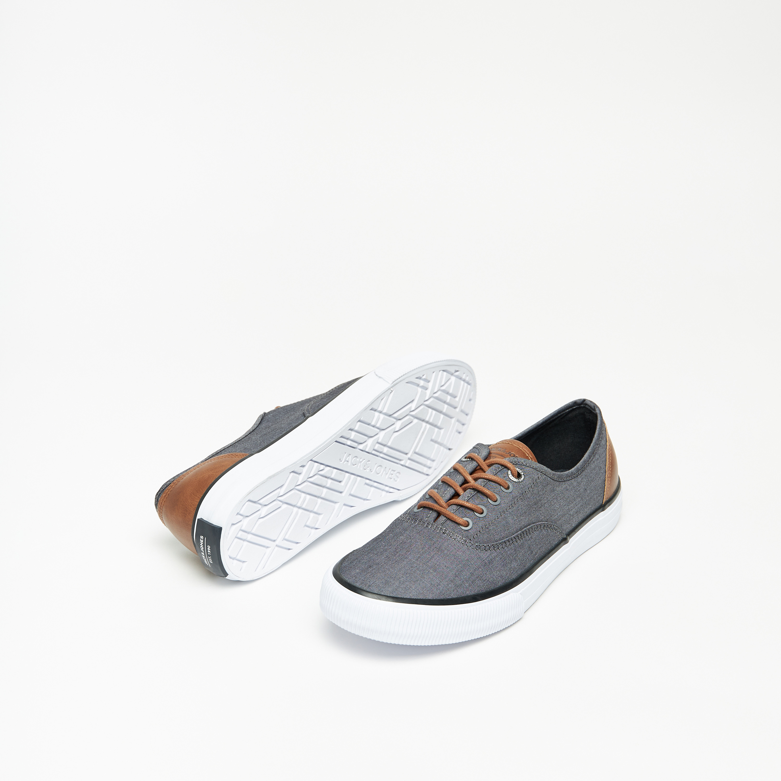 Jack & Jones Men's Low Top Lace Up Canvas Sneakers-men-shoes-sneakers-image-6