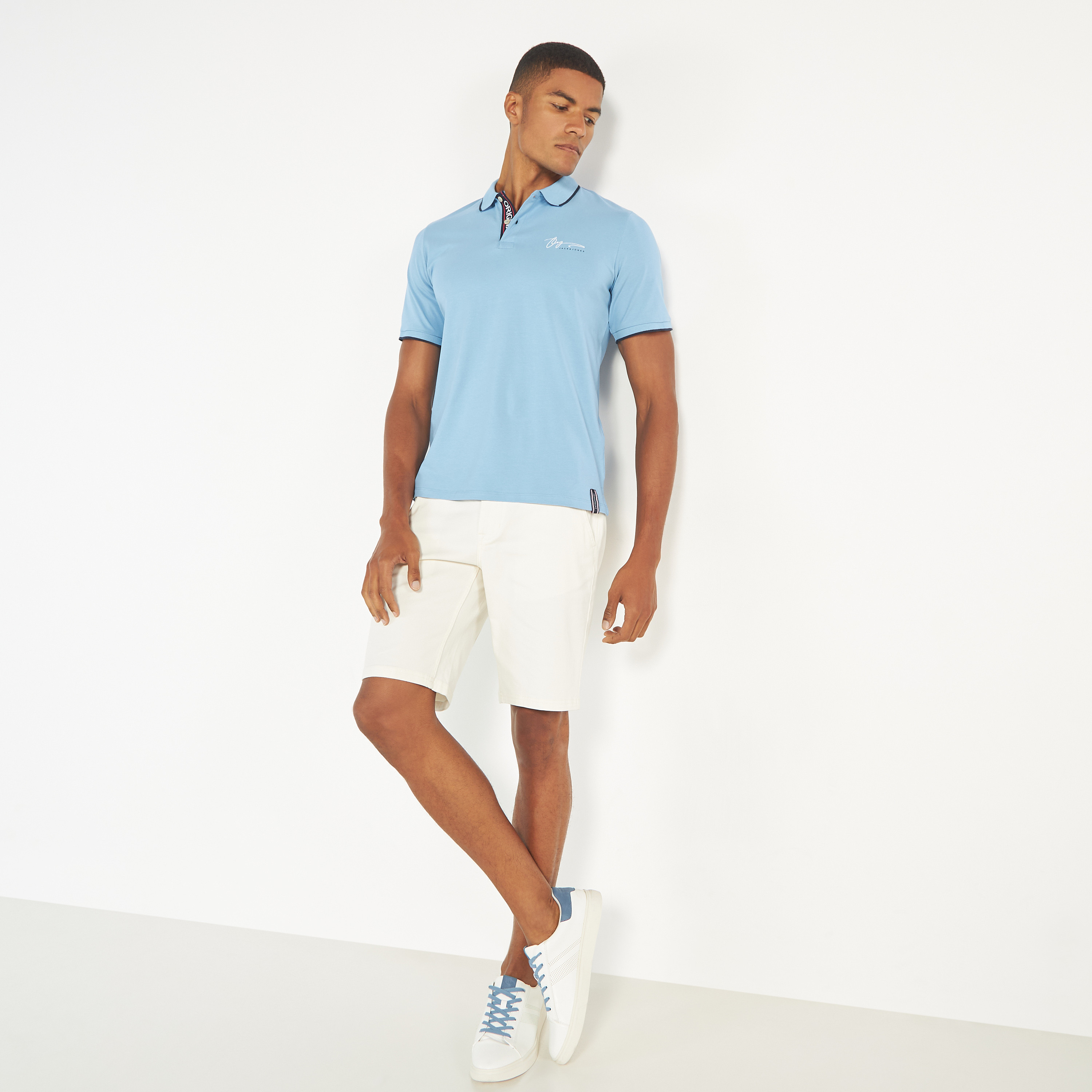تي شيرت بولو سادة بأكمام قصيرة من جاك اند جونز-men-clothing-tshirtsandpolos-polos-image-2