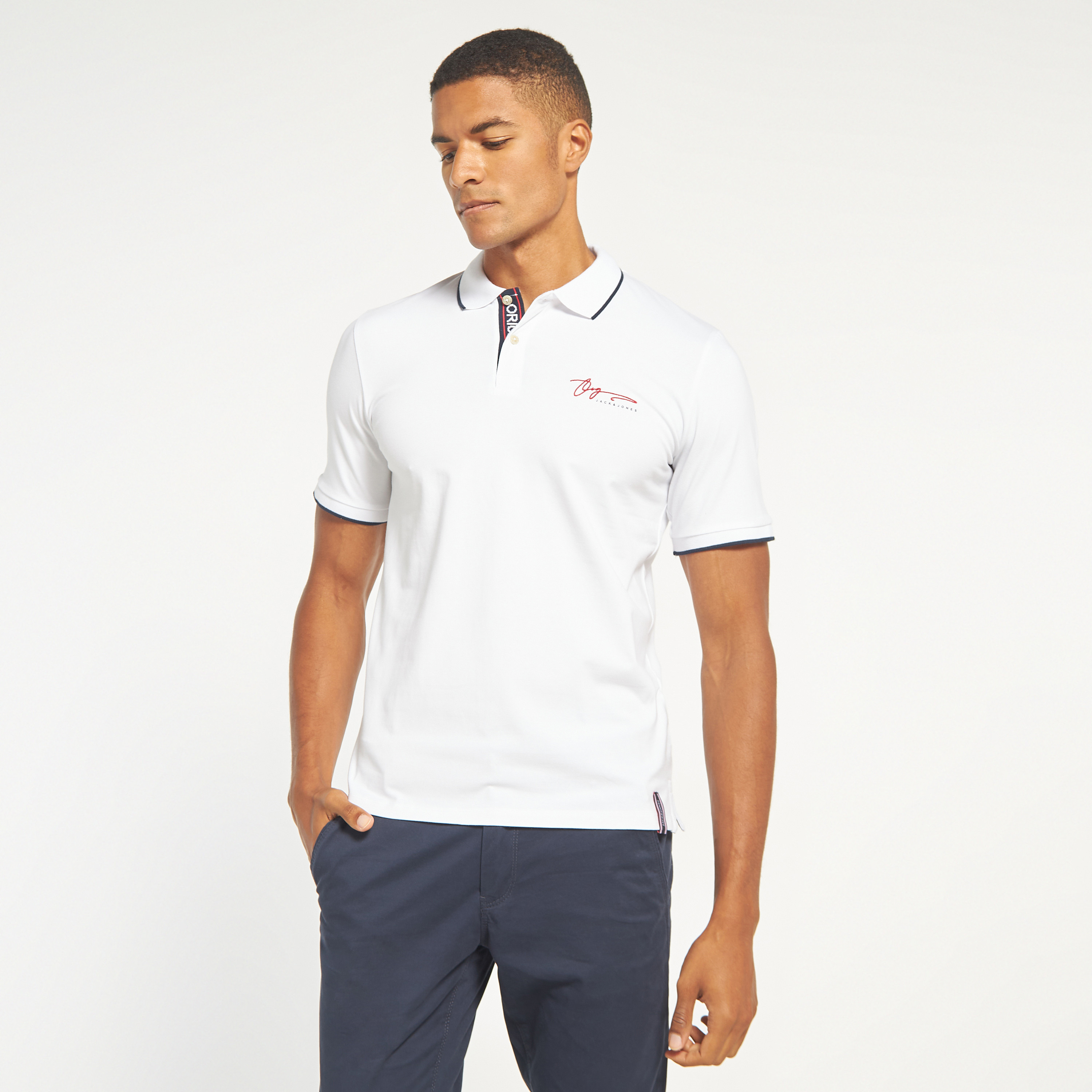 تي شيرت بولو سادة بأكمام قصيرة من جاك اند جونز-men-clothing-tshirtsandpolos-polos-image-5