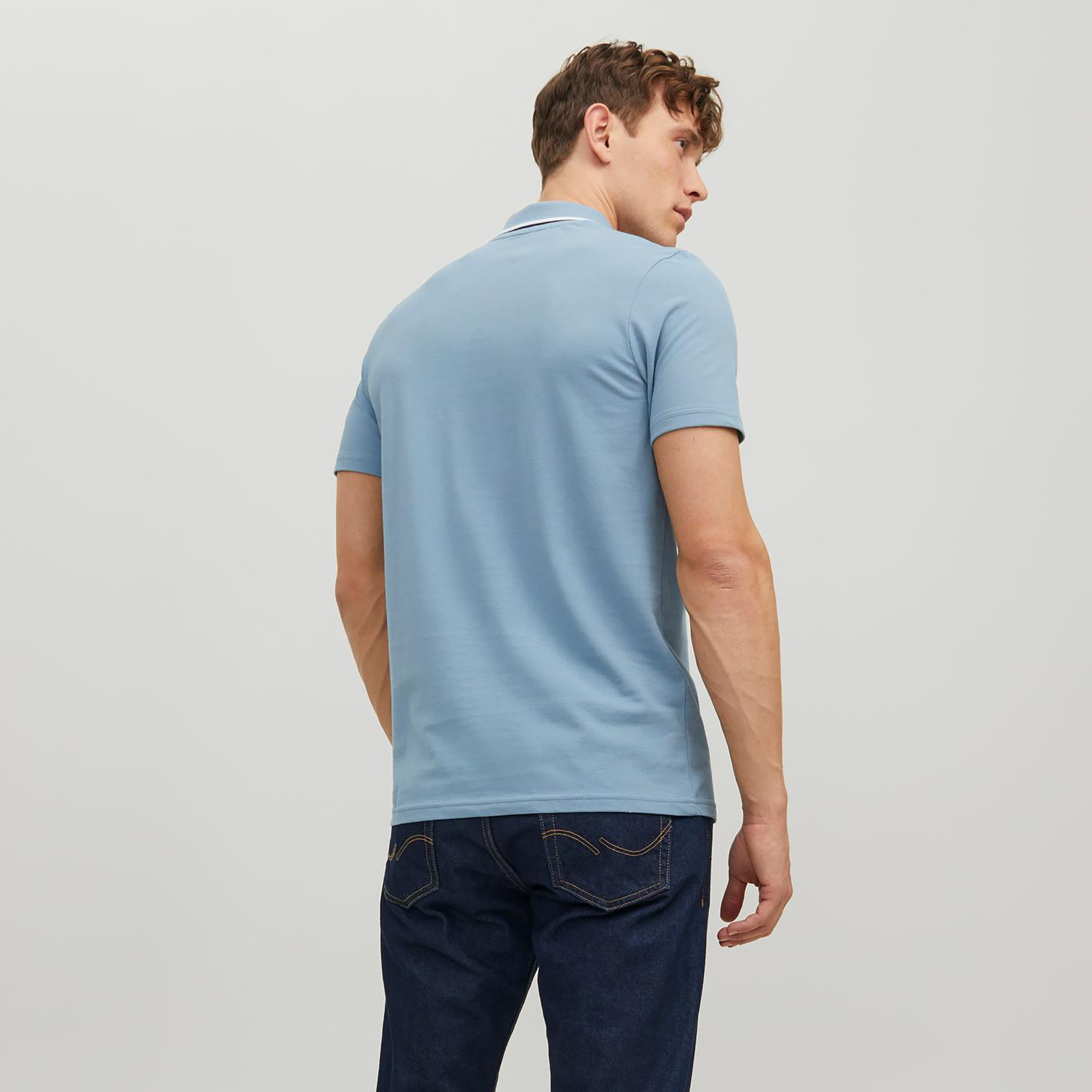 بولو تي شيرت من جاك آند جونز بأكمام قصيرة سادة-men-clothing-tshirtsandpolos-polos-image-9