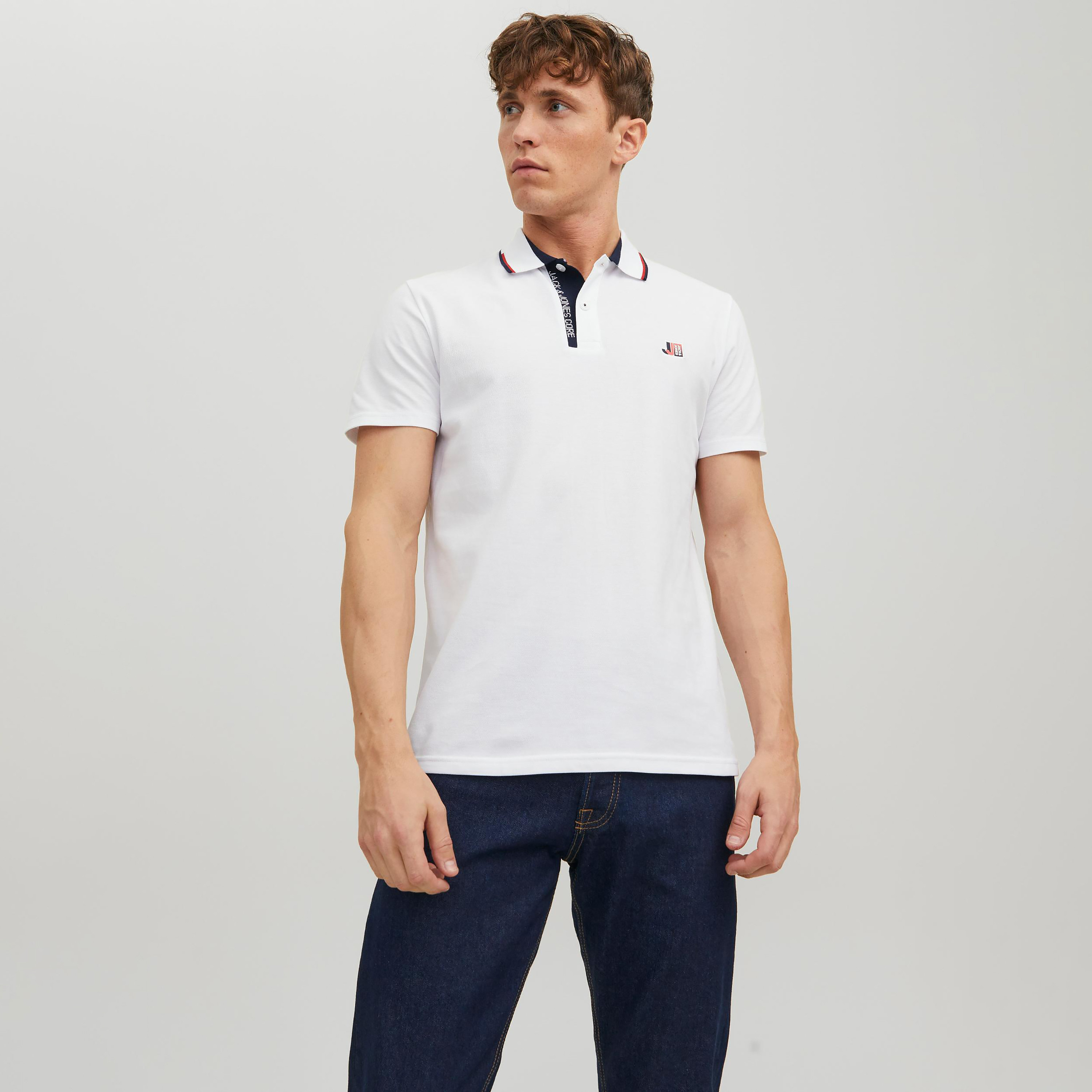 بولو تي شيرت من جاك آند جونز بأكمام قصيرة سادة-men-clothing-tshirtsandpolos-polos-image-11