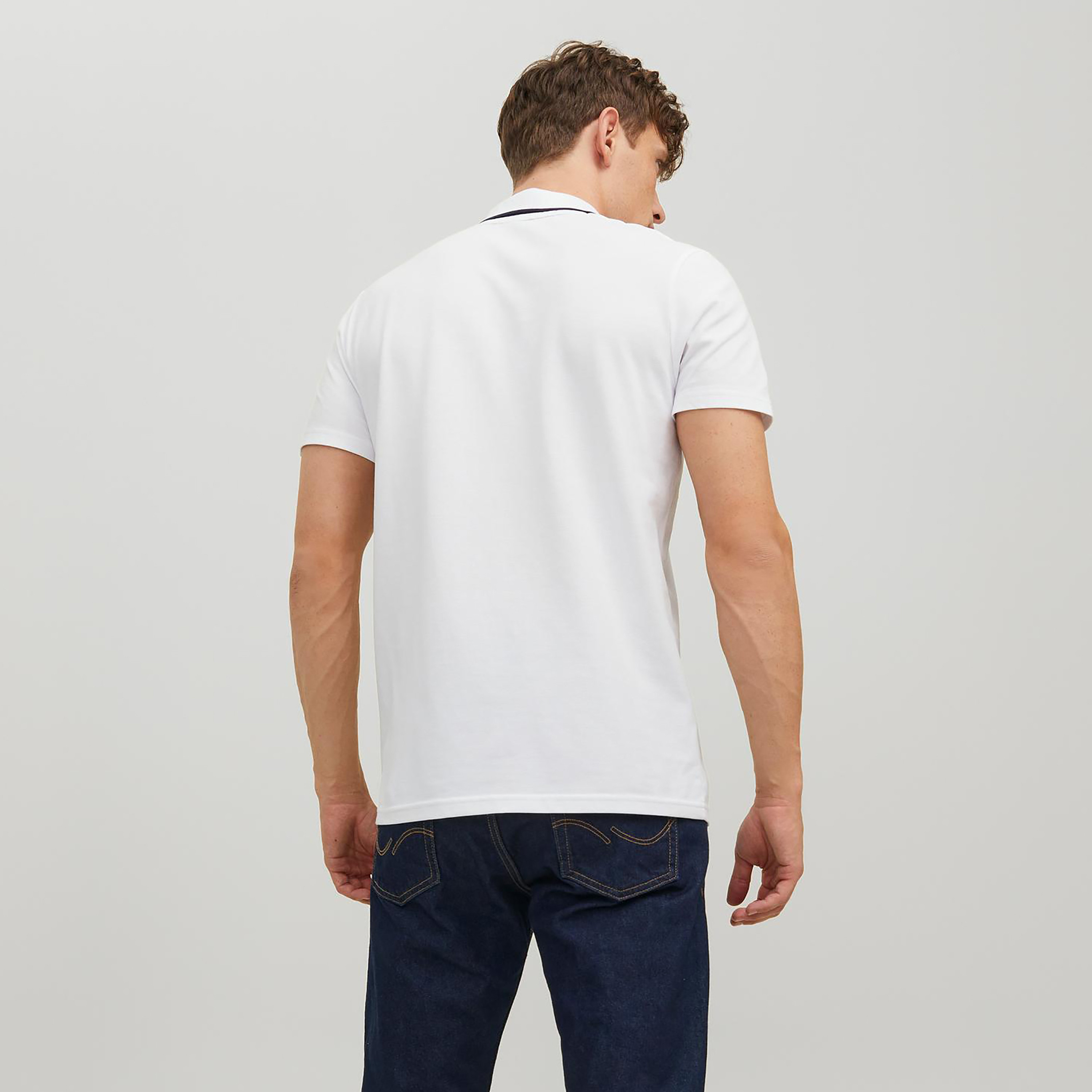 بولو تي شيرت من جاك آند جونز بأكمام قصيرة سادة-men-clothing-tshirtsandpolos-polos-image-14