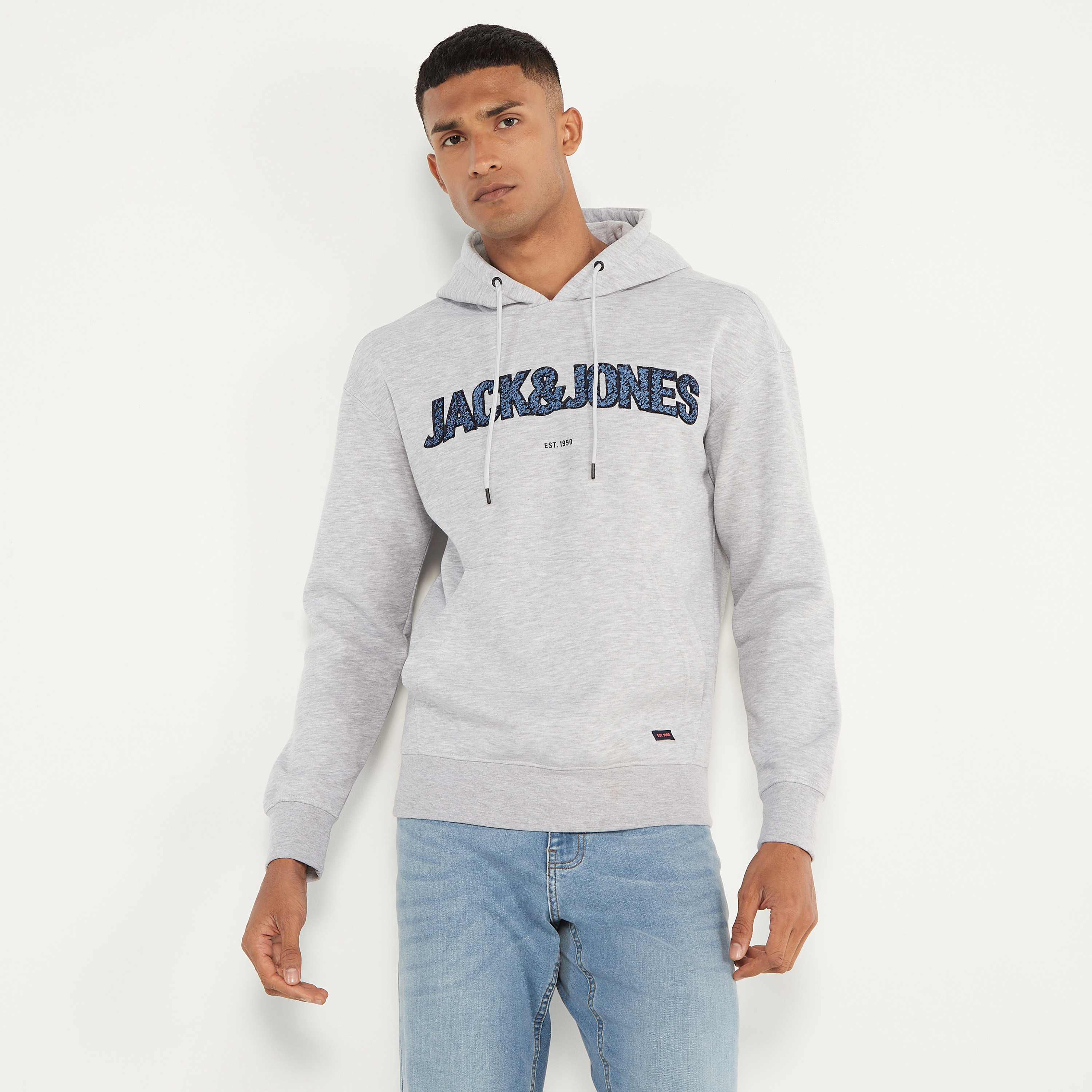 Jack & Jones Textured Long Sleeves Hoodie with Kangaroo Pocket-men-winterwear-hoodiesandsweatshirts-image-1