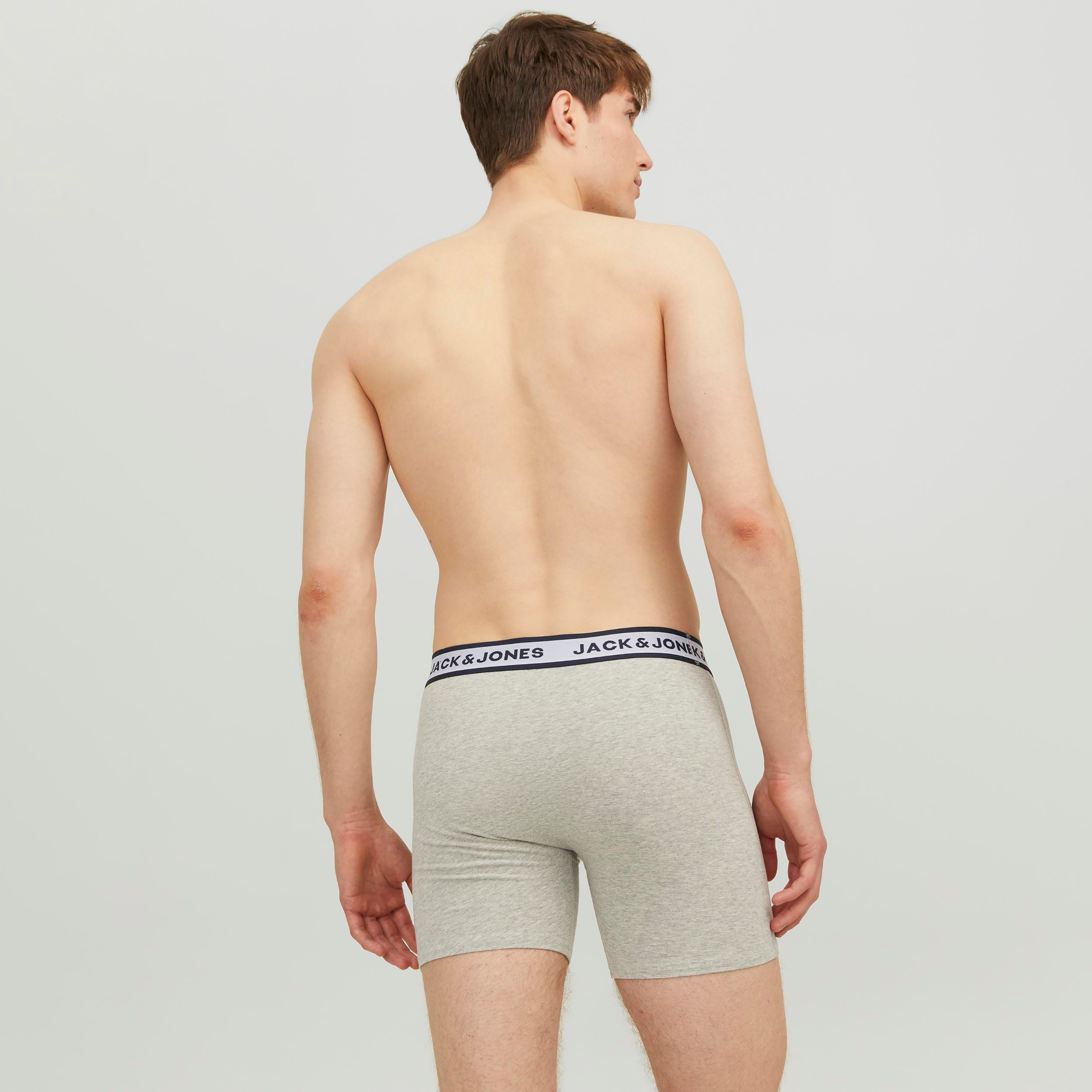 Jack & Jones Pack of 3 Solid Boxer Briefs with Brand Print Waistband-men-clothing-innerwear-underwear-image-4