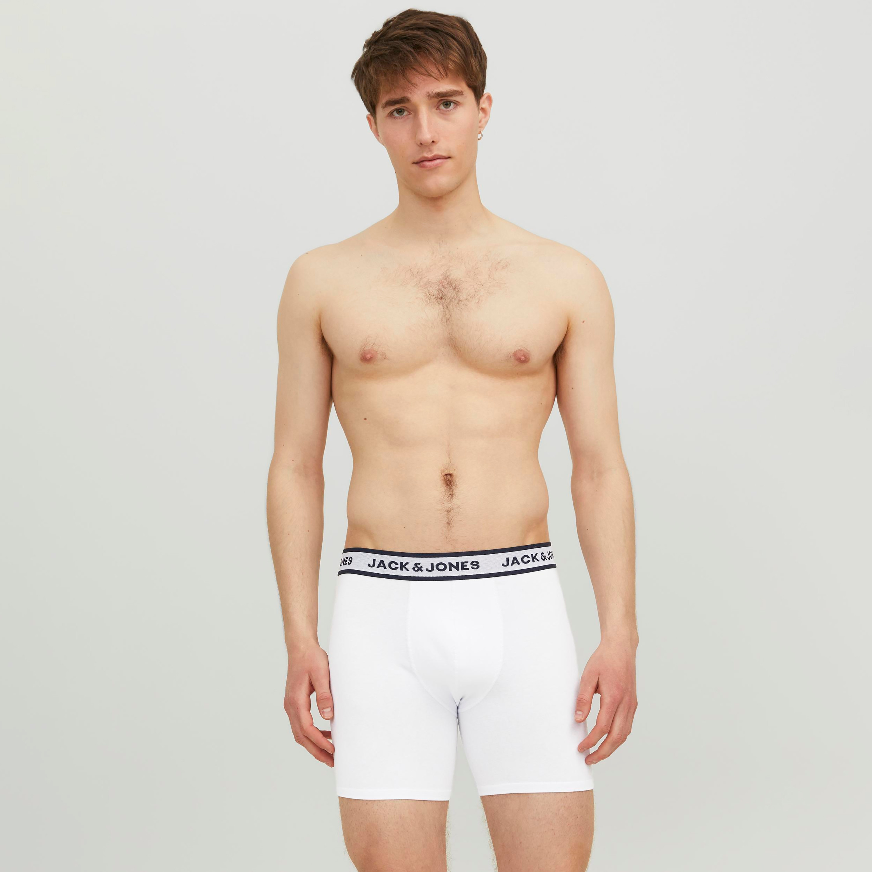 Jack & Jones Pack of 3 Solid Boxer Briefs with Brand Print Waistband-men-clothing-innerwear-underwear-image-5