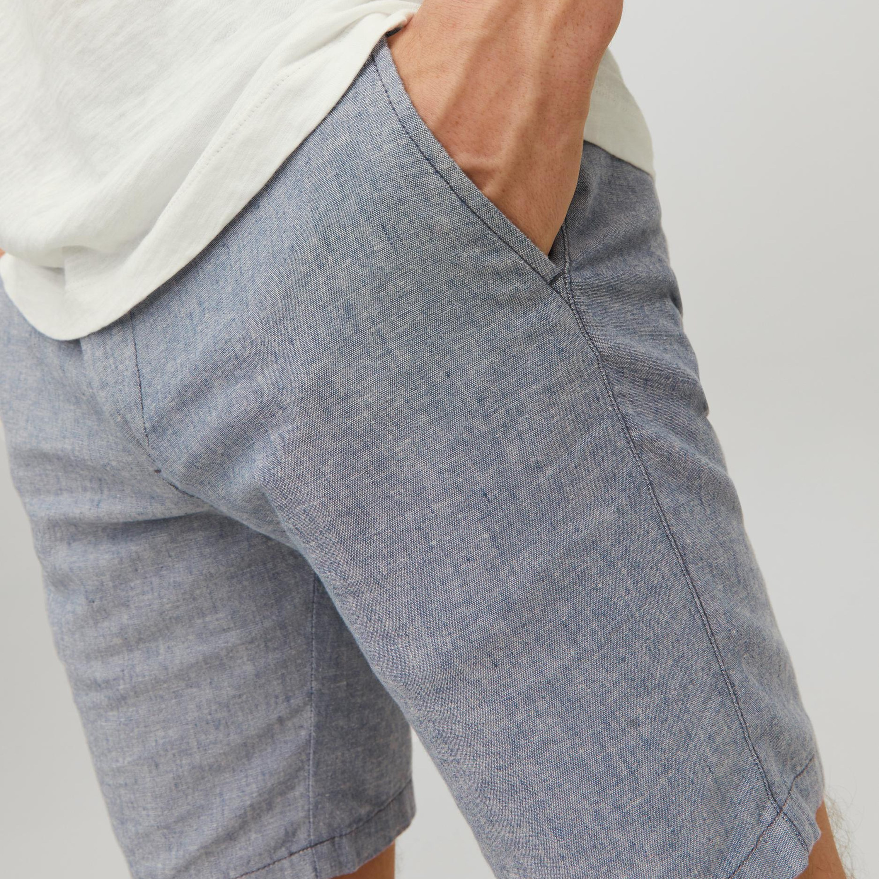 Jack & Jones Plain Mid-Rise Shorts with Belt Loops-men-clothing-bottoms-shorts-image-4