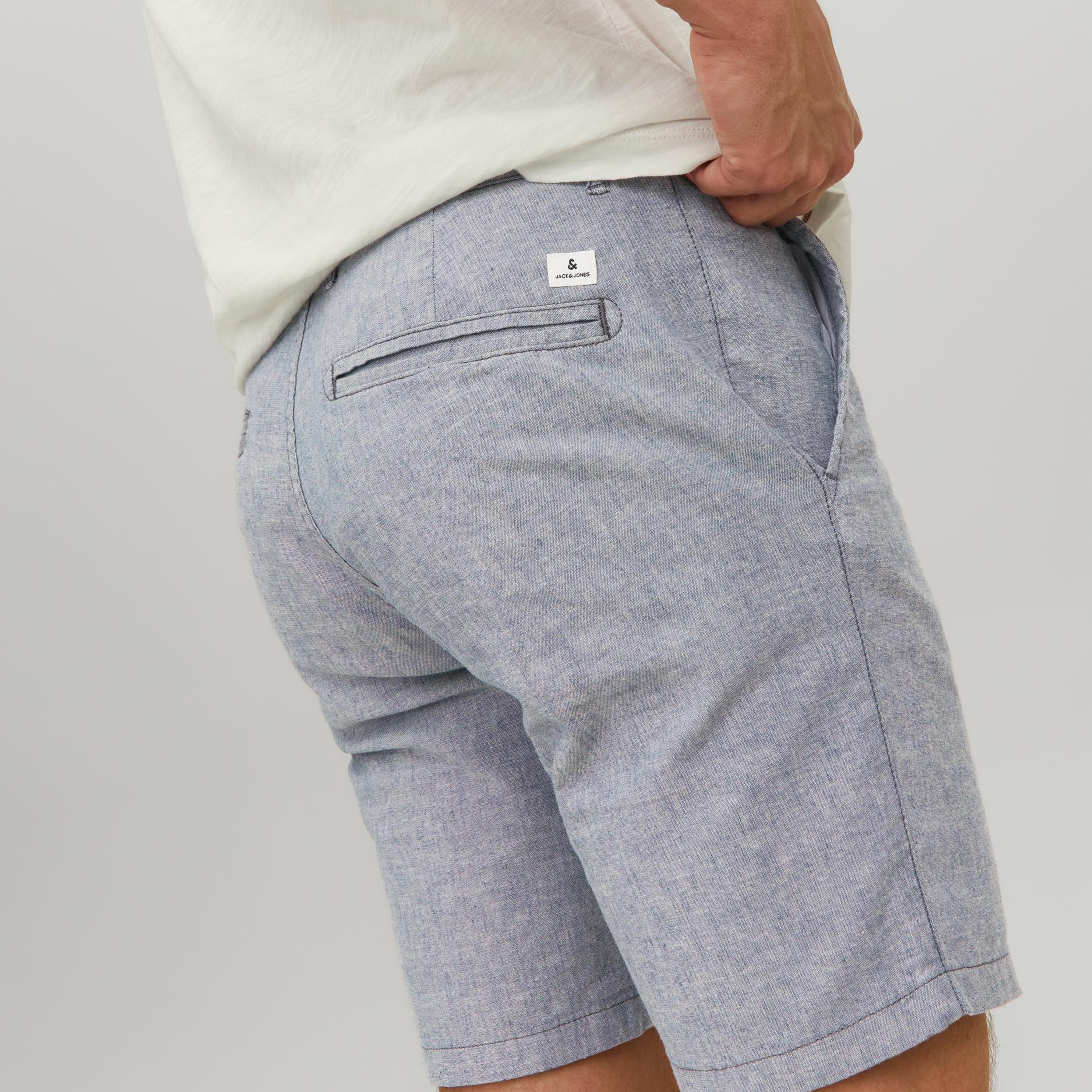 Jack & Jones Plain Mid-Rise Shorts with Belt Loops-men-clothing-bottoms-shorts-image-5