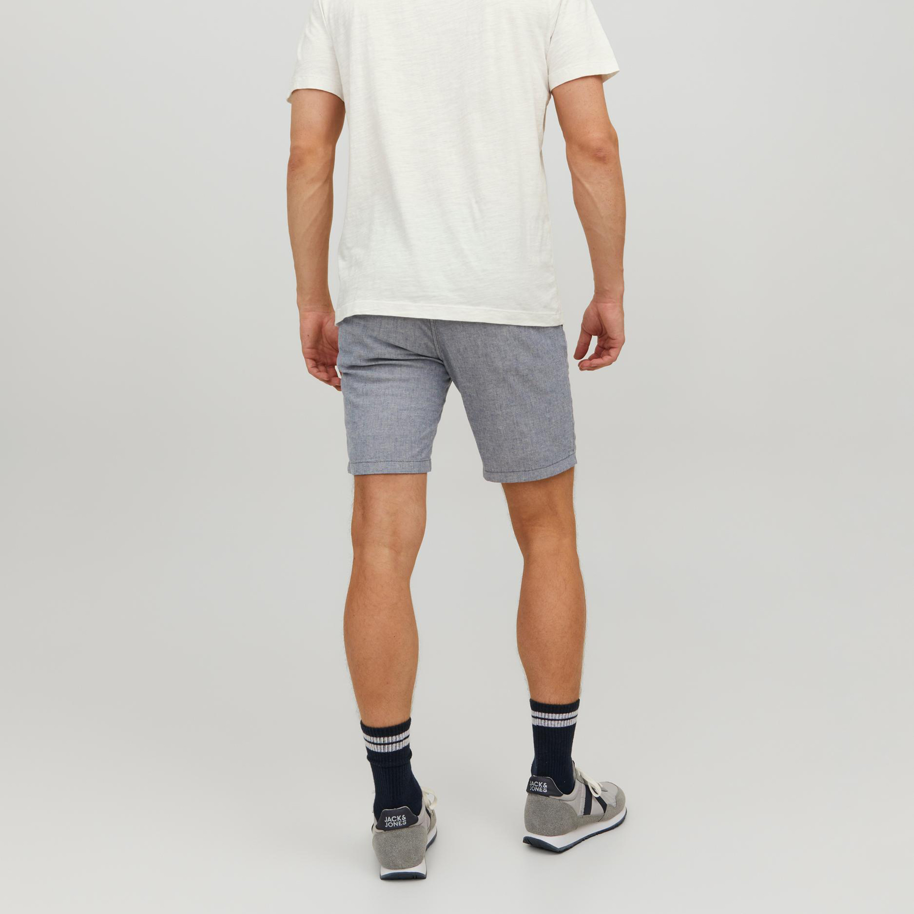 Jack & Jones Plain Mid-Rise Shorts with Belt Loops-men-clothing-bottoms-shorts-image-6