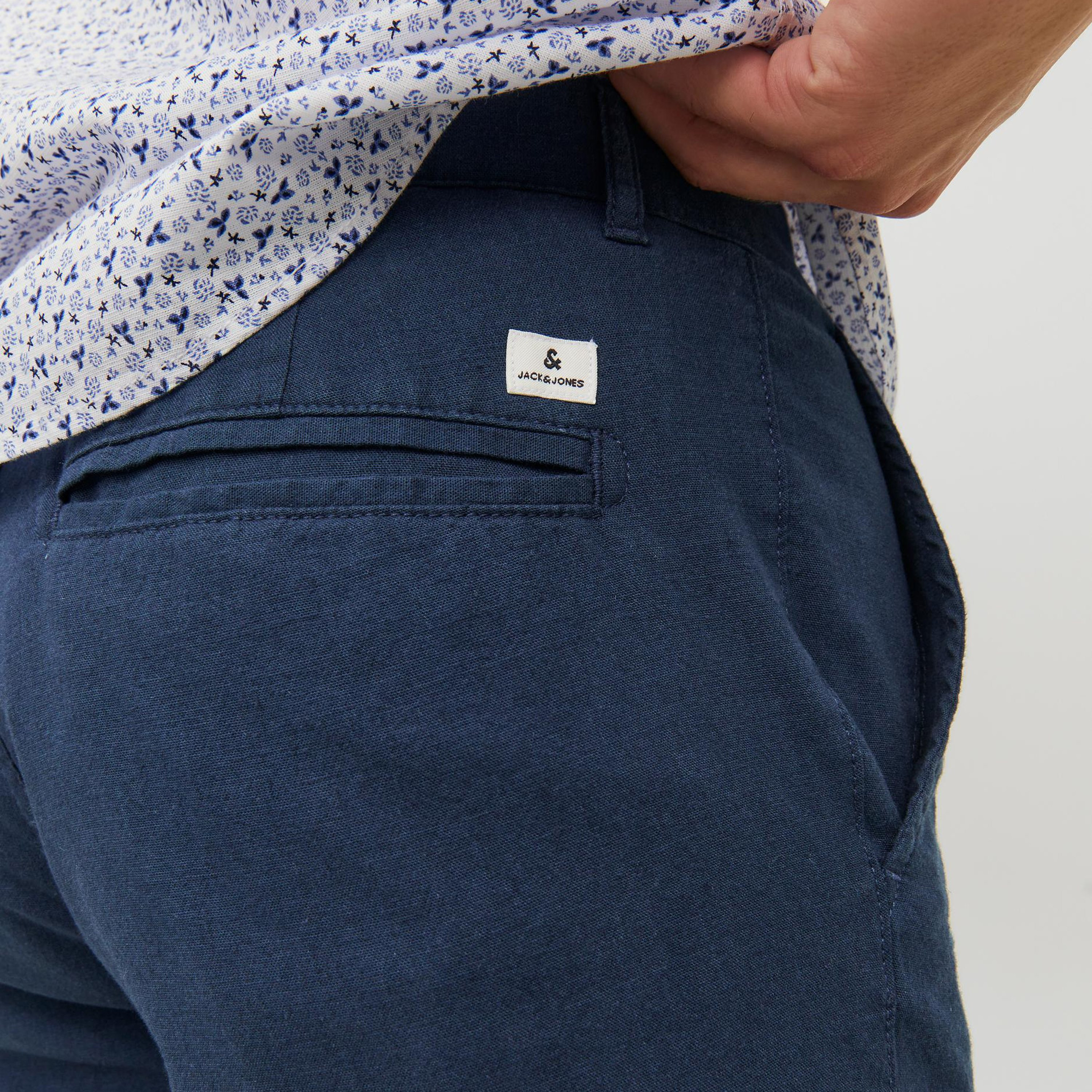 Jack & Jones Plain Mid-Rise Shorts with Belt Loops-men-clothing-bottoms-shorts-image-16
