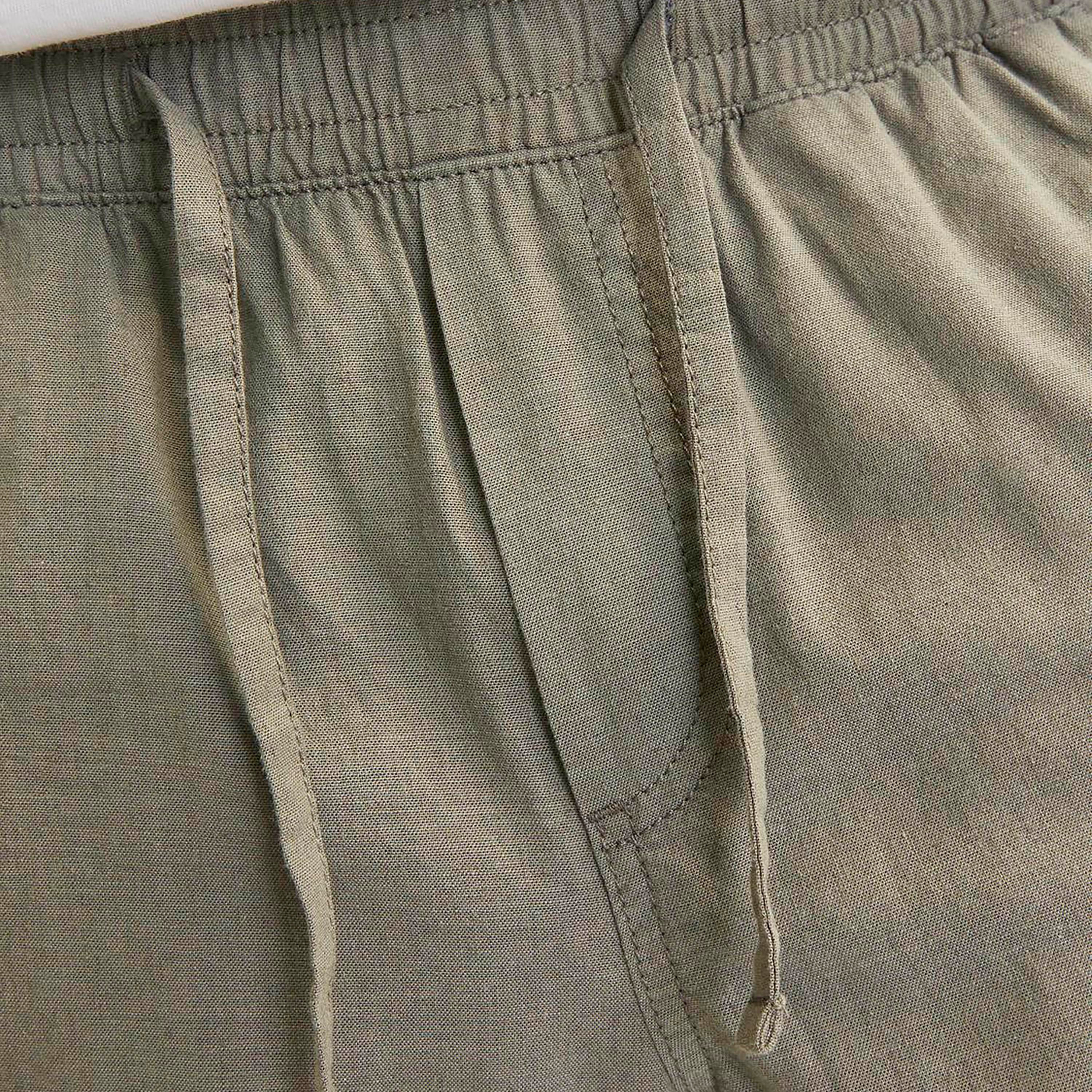 Jack & Jones Plain Mid-Rise Elasticated Drawstring Men's Trousers-men-clothing-bottoms-trousersandchinos-trousers-image-3