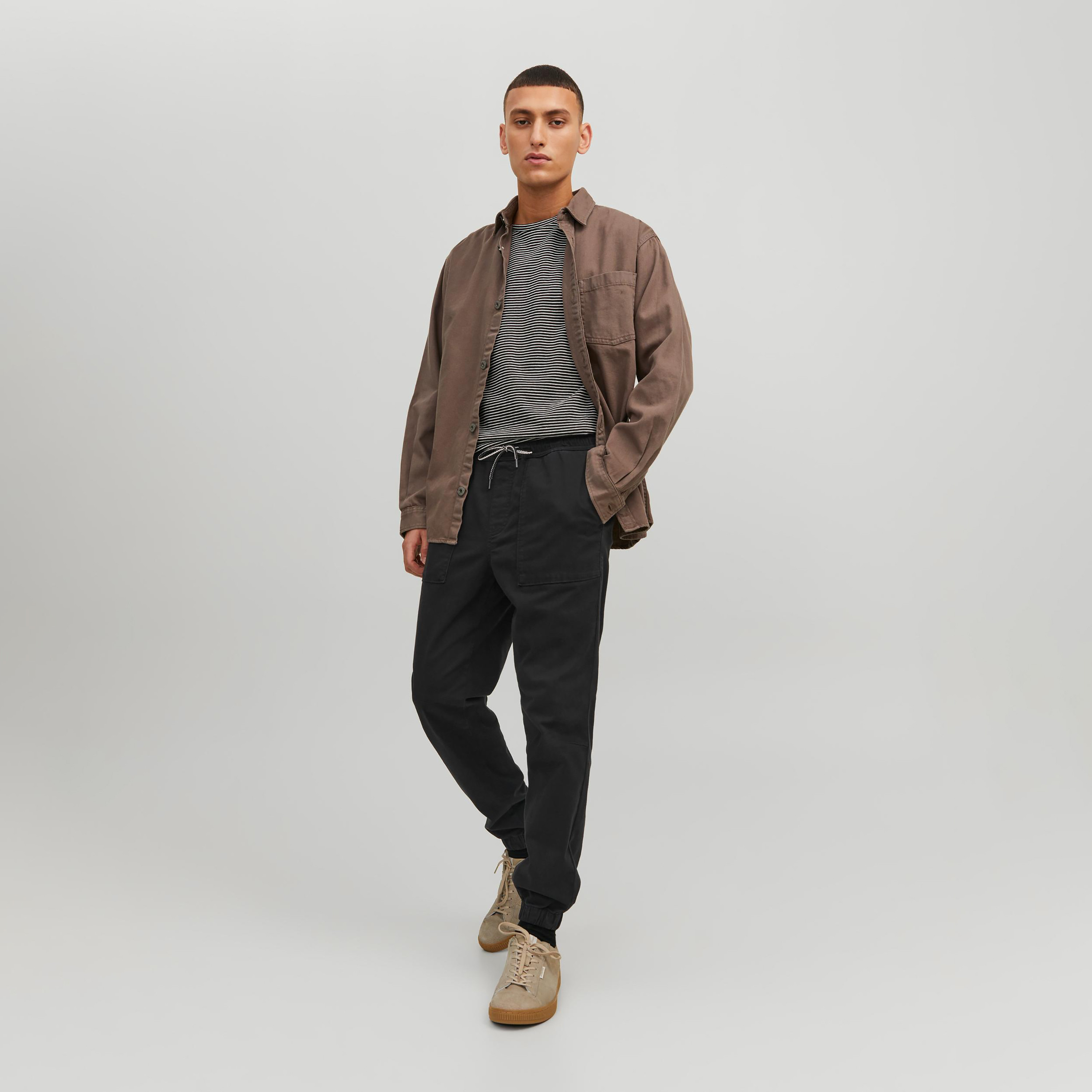 Jack & Jones Plain Mid-Rise Drawstring Joggers-men-clothing-bottoms-joggers-image-2