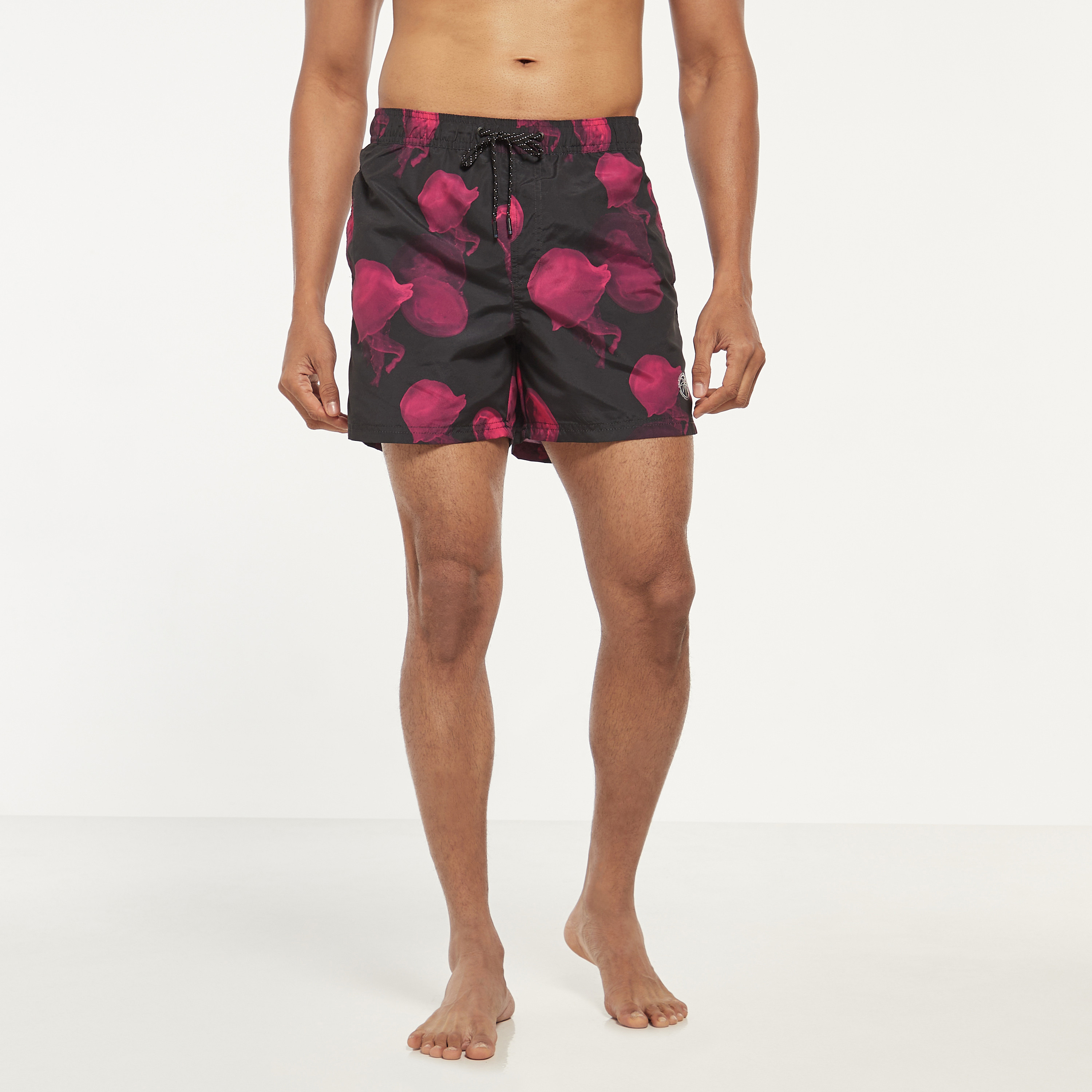 Jack & Jones Printed Mid Waist Drawstring Swim Shorts-men-clothing-swimandbeach-shorts-image-1