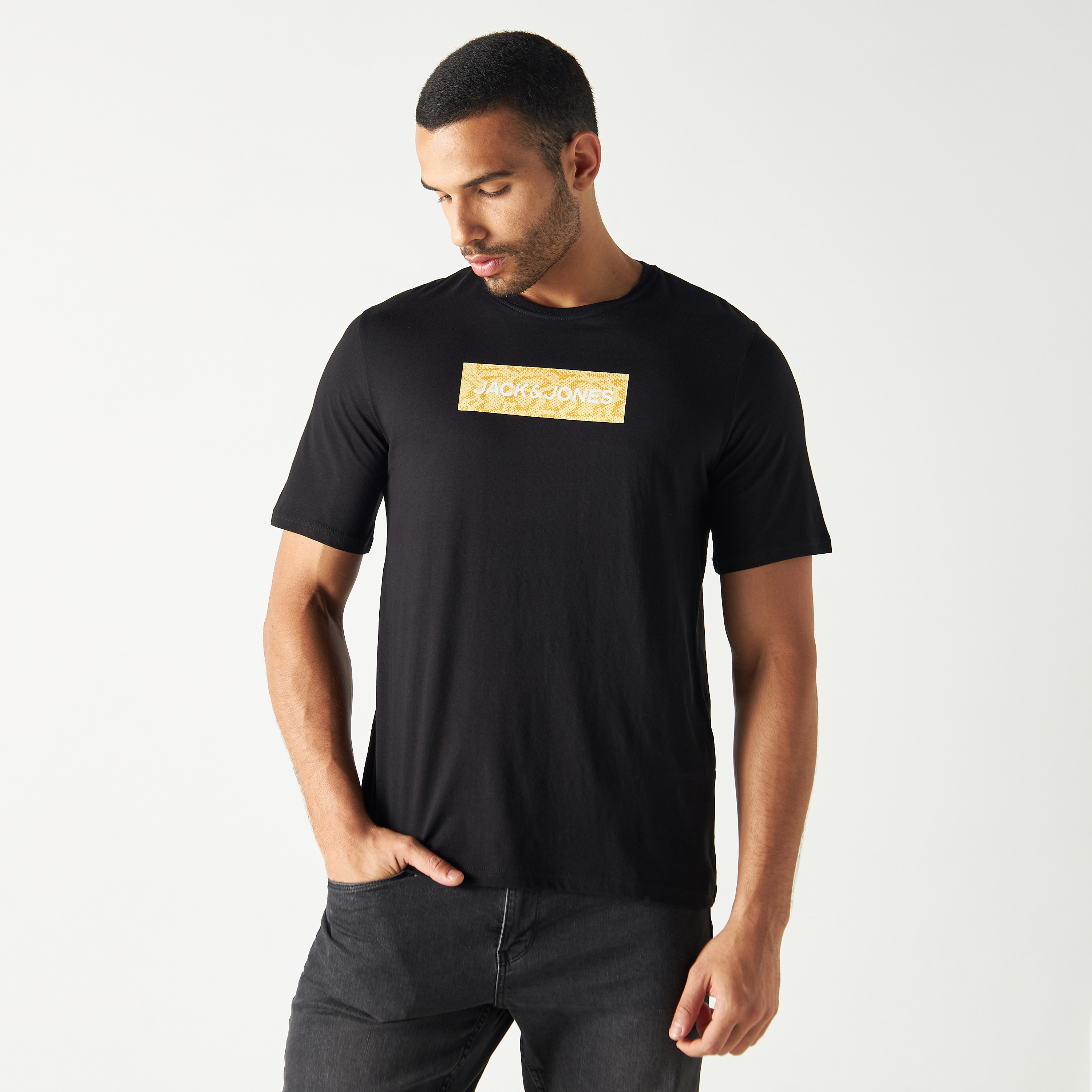 Jack & Jones Logo Crew Neck Short Sleeves T-Shirt-men-clothing-tshirtsandpolos-tshirts-image-1