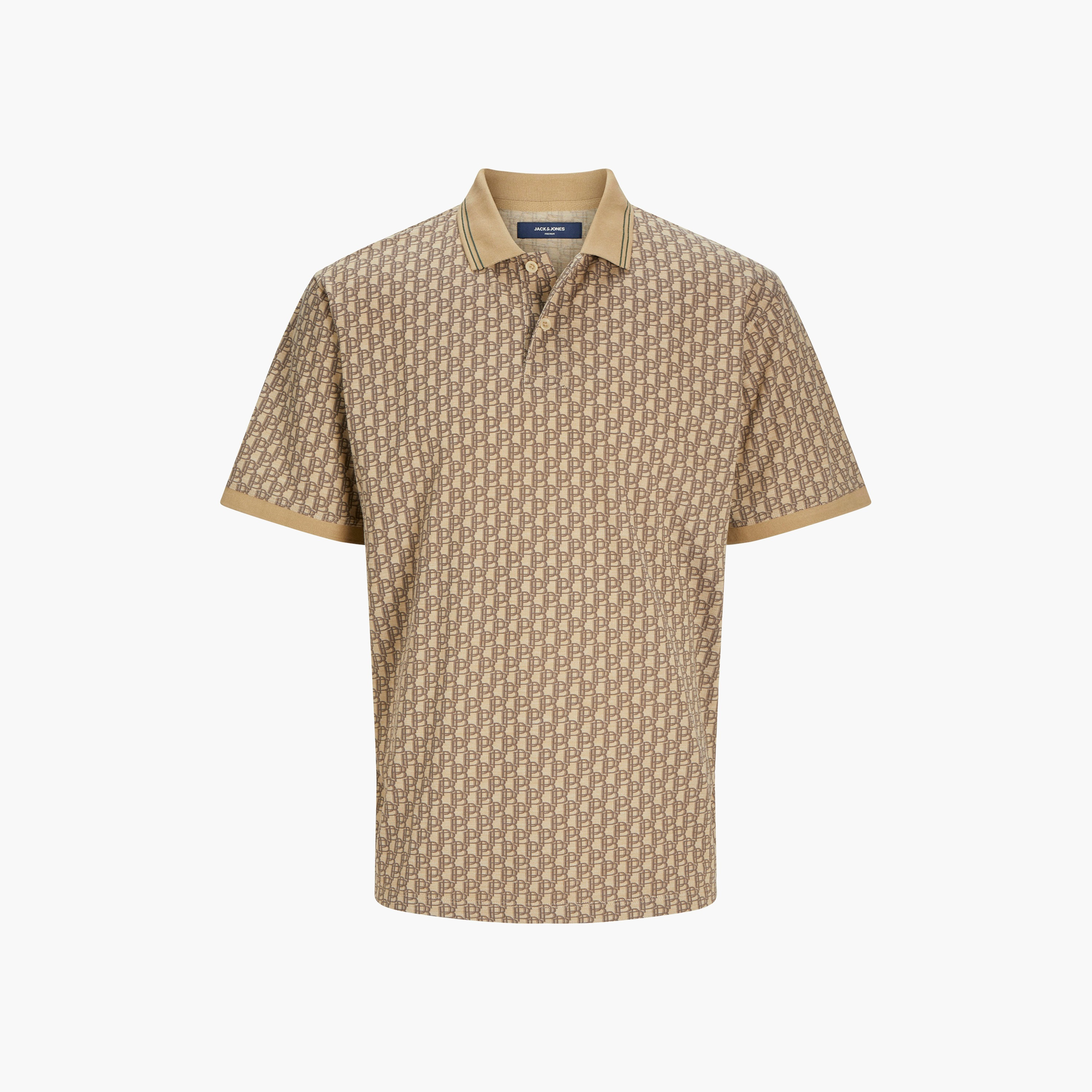 بولو تي شيرت ذو ياقة بطبعة كاملة من جاك آند جونز بأكمام قصيرة-men-clothing-tshirtsandpolos-polos-image-1
