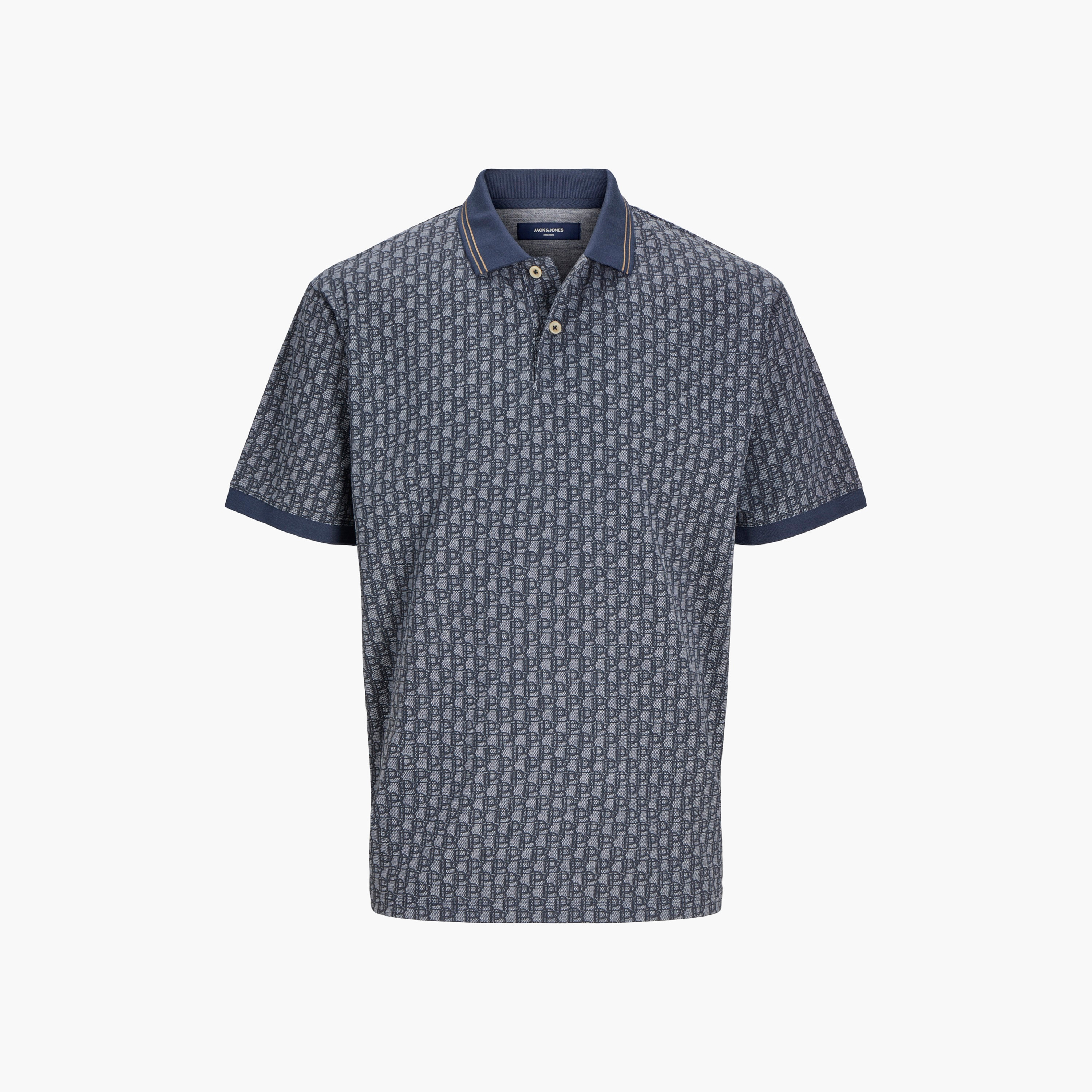 بولو تي شيرت ذو ياقة بطبعة كاملة من جاك آند جونز بأكمام قصيرة-men-clothing-tshirtsandpolos-polos-image-2