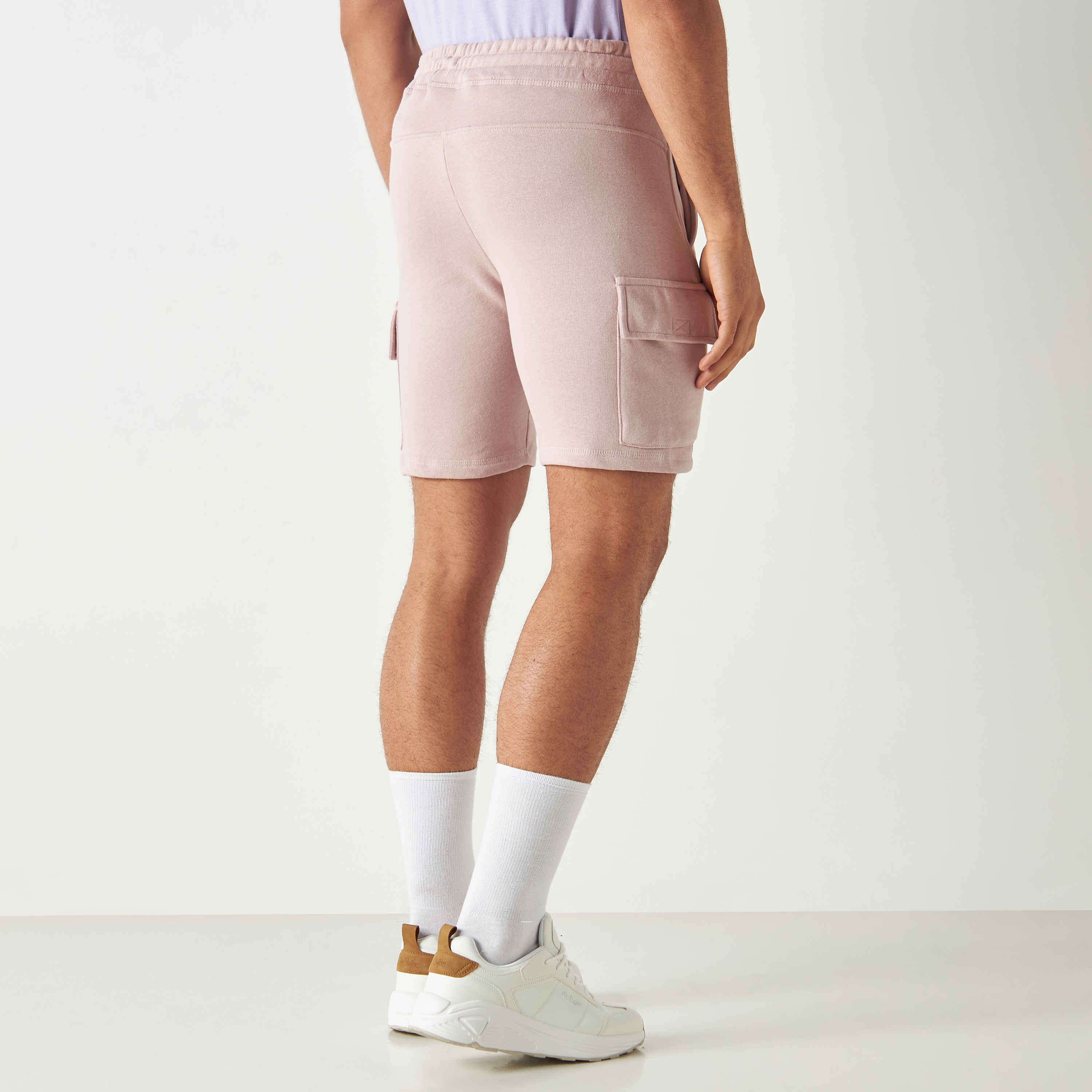 Jack & Jones Plain Mid-Rise Drawstring Shorts-men-clothing-bottoms-shorts-image-5