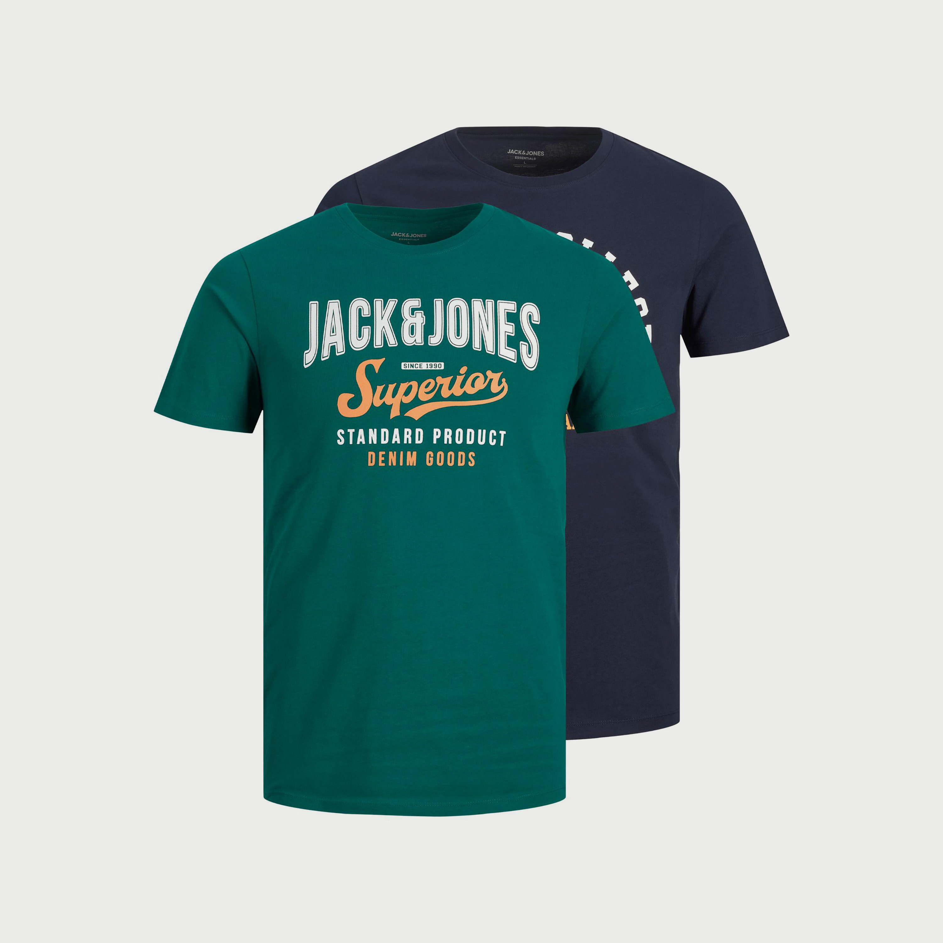 Jack & Jones Plus Size Pack of 2 Logo Crew Neck Short Sleeves T-Shirt-men-clothing-tshirtsandpolos-tshirts-image-1