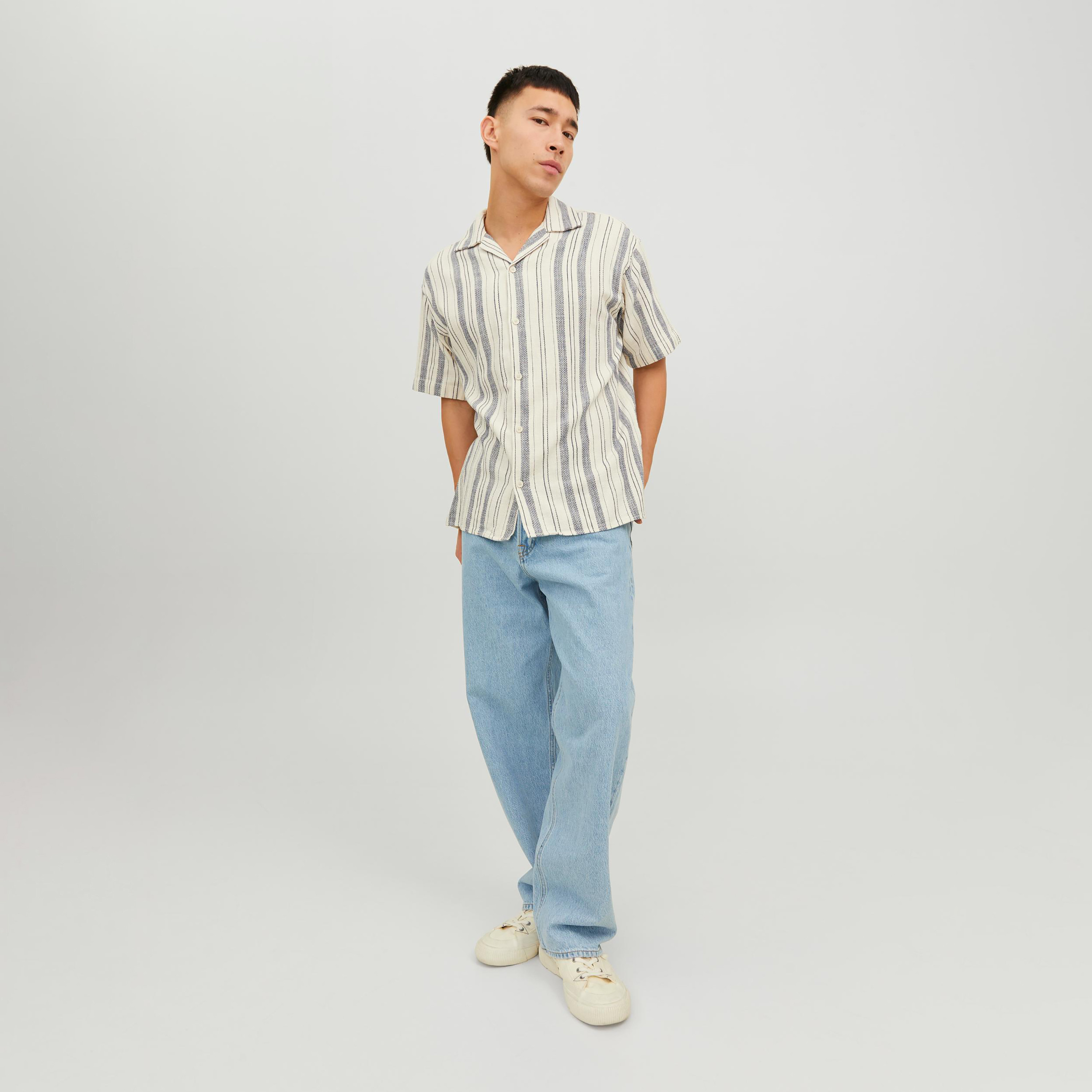 Jack & Jones Striped Cuban Collar Short Sleeves Casual Shirt-men-clothing-shirts-image-2