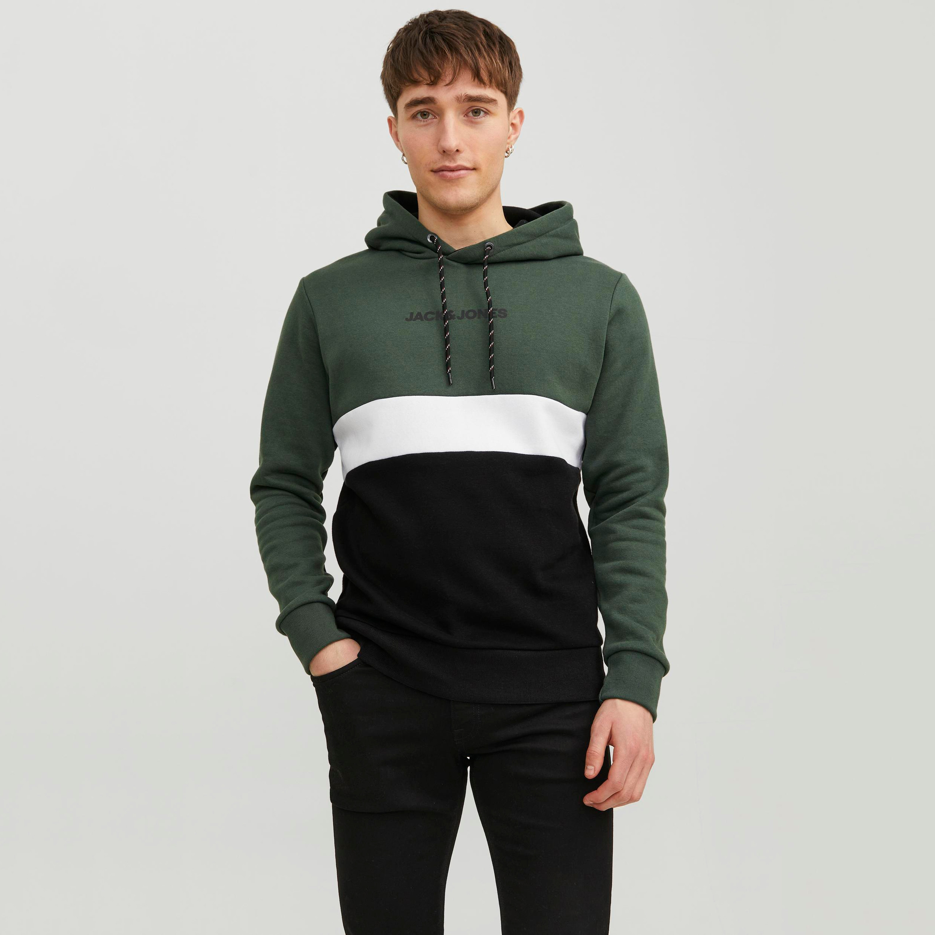 Jack & Jones Colour Block Hoodie with Kangaroo Pocket-men-winterwear-hoodiesandsweatshirts-image-1