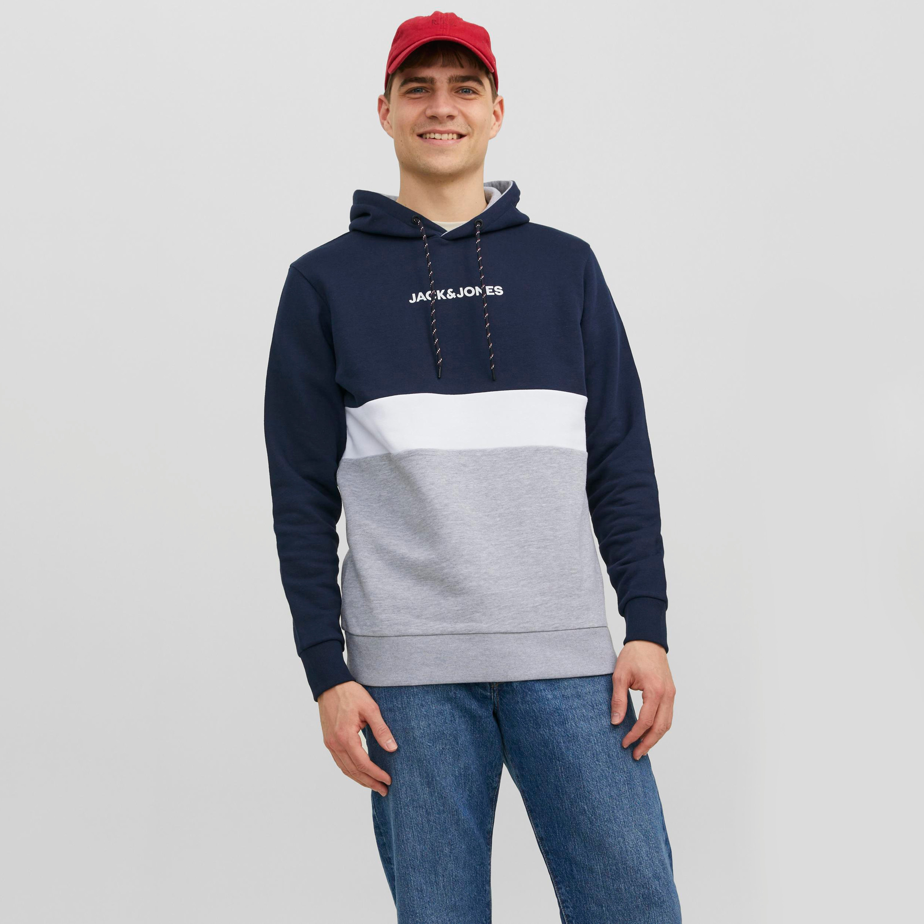 Jack & Jones Colour Block Hoodie with Kangaroo Pocket-men-winterwear-hoodiesandsweatshirts-image-5