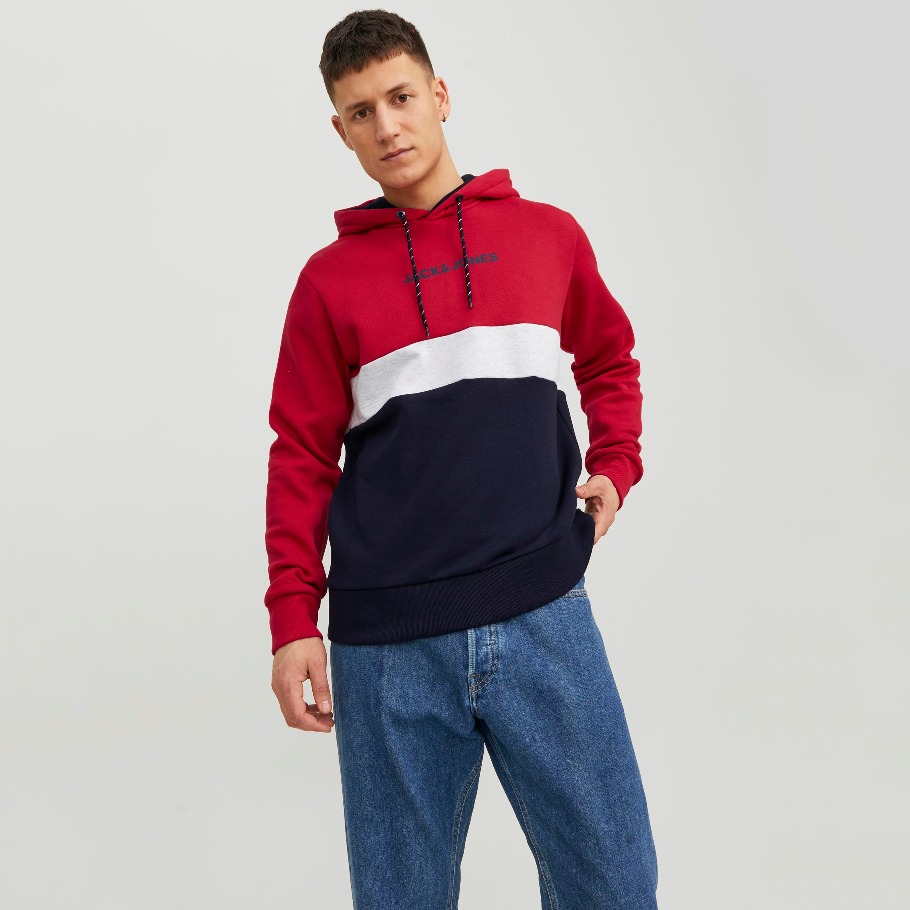 Jack & Jones Colour Block Hoodie with Kangaroo Pocket-men-winterwear-hoodiesandsweatshirts-image-9