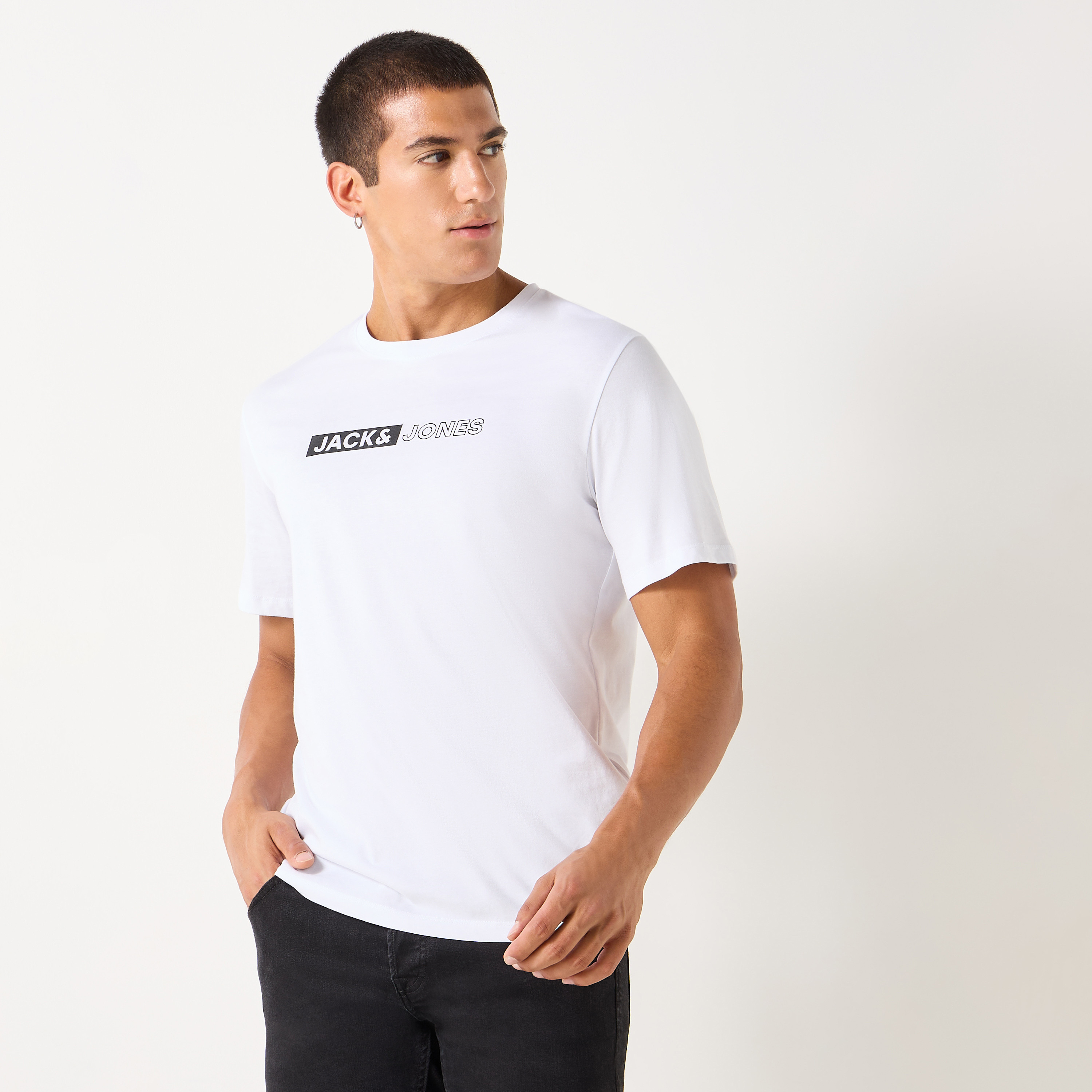 Jack & Jones Logo Crew Neck Short Sleeves T-Shirt-men-clothing-tshirtsandpolos-tshirts-image-1
