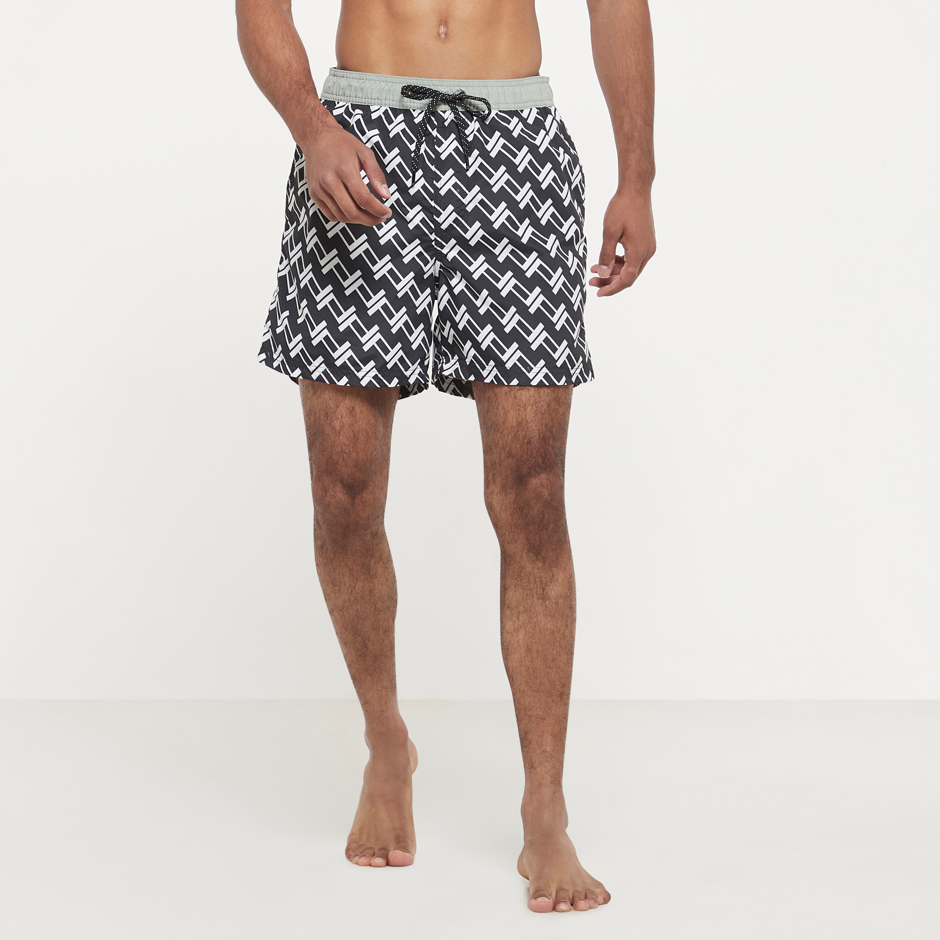Jack & Jones Printed Mid-Rise Swim Shorts-men-clothing-swimandbeach-shorts-image-1