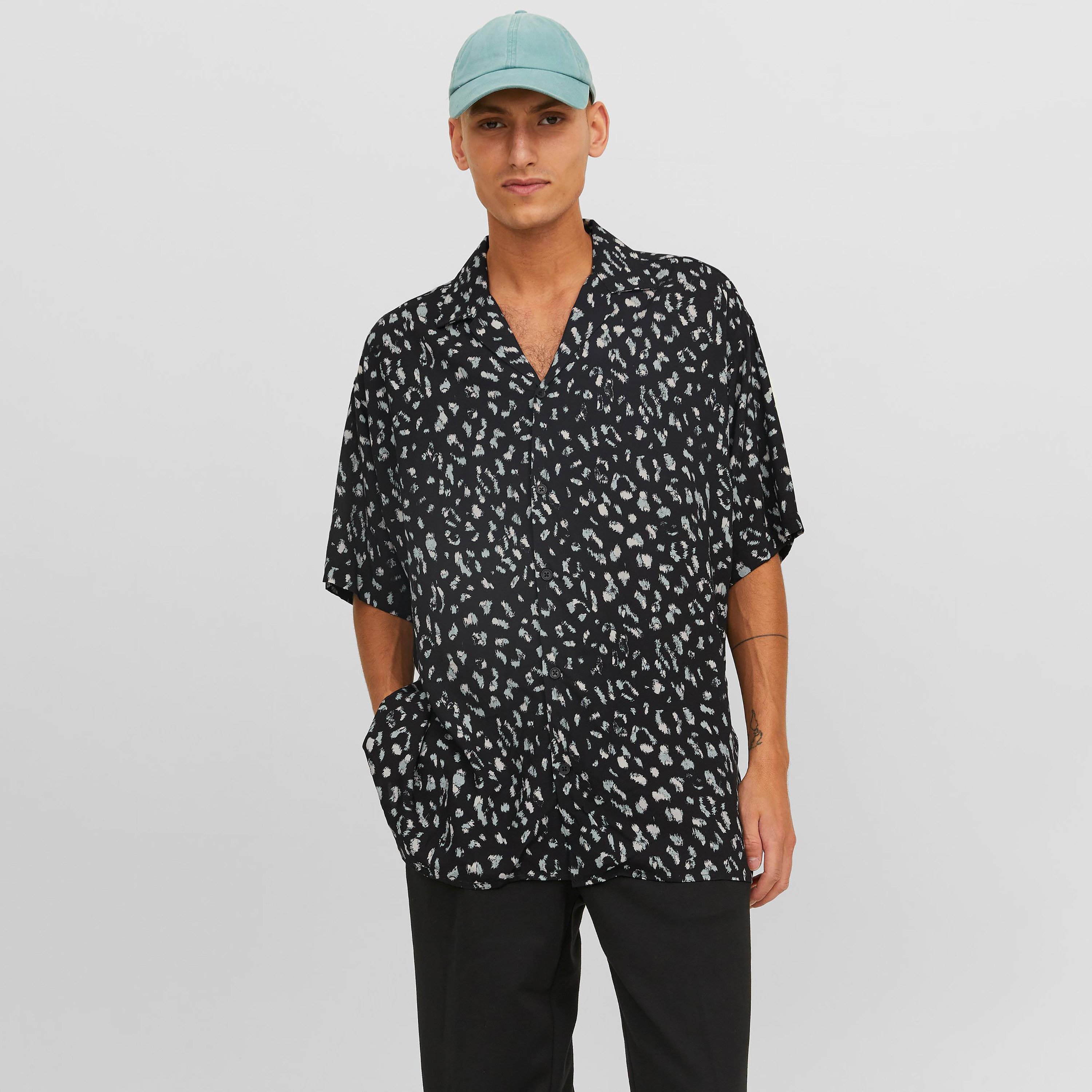 Cuban collar outlet shirt