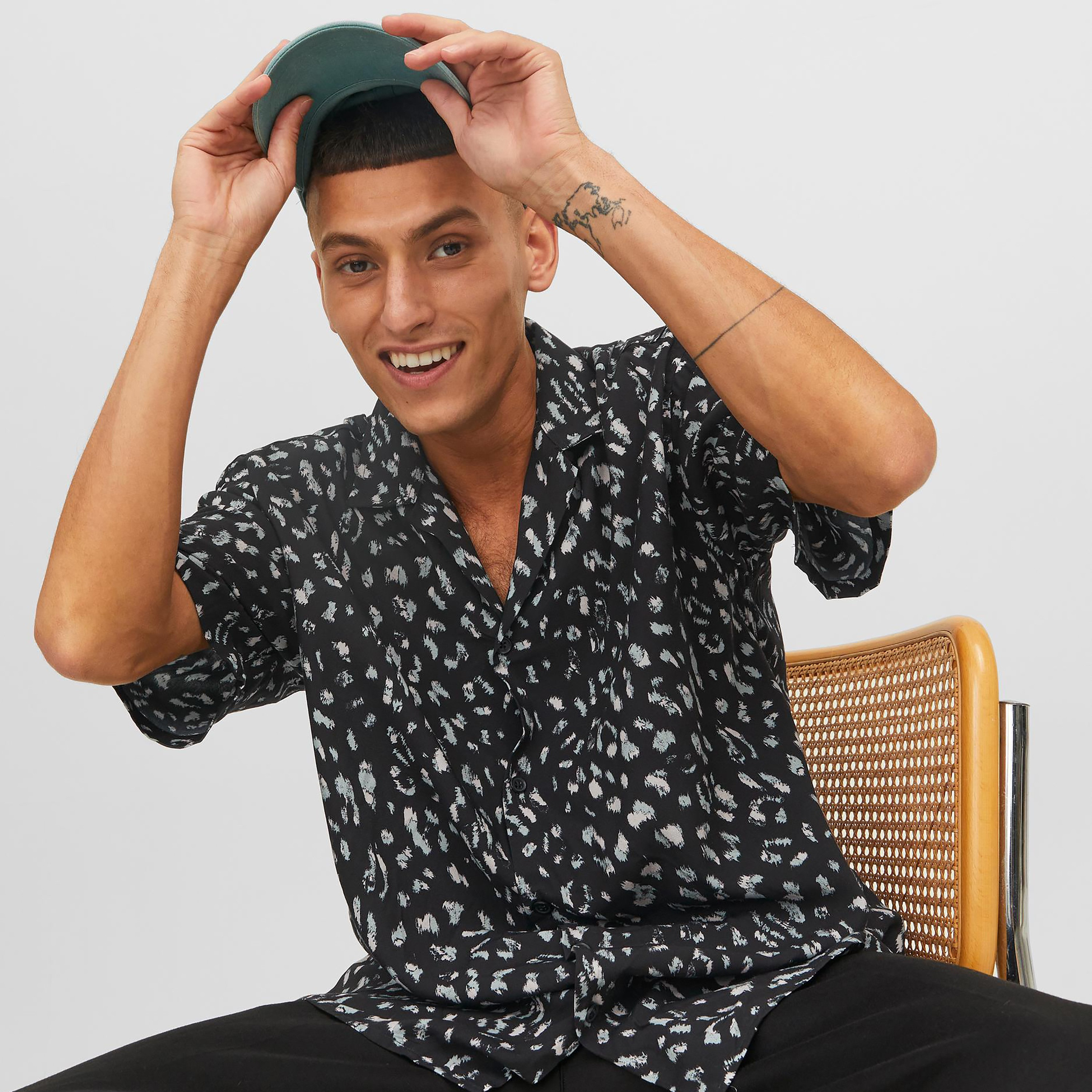 Jack & Jones Printed Cuban Collar Short Sleeves Casual Shirt-men-clothing-shirts-image-7