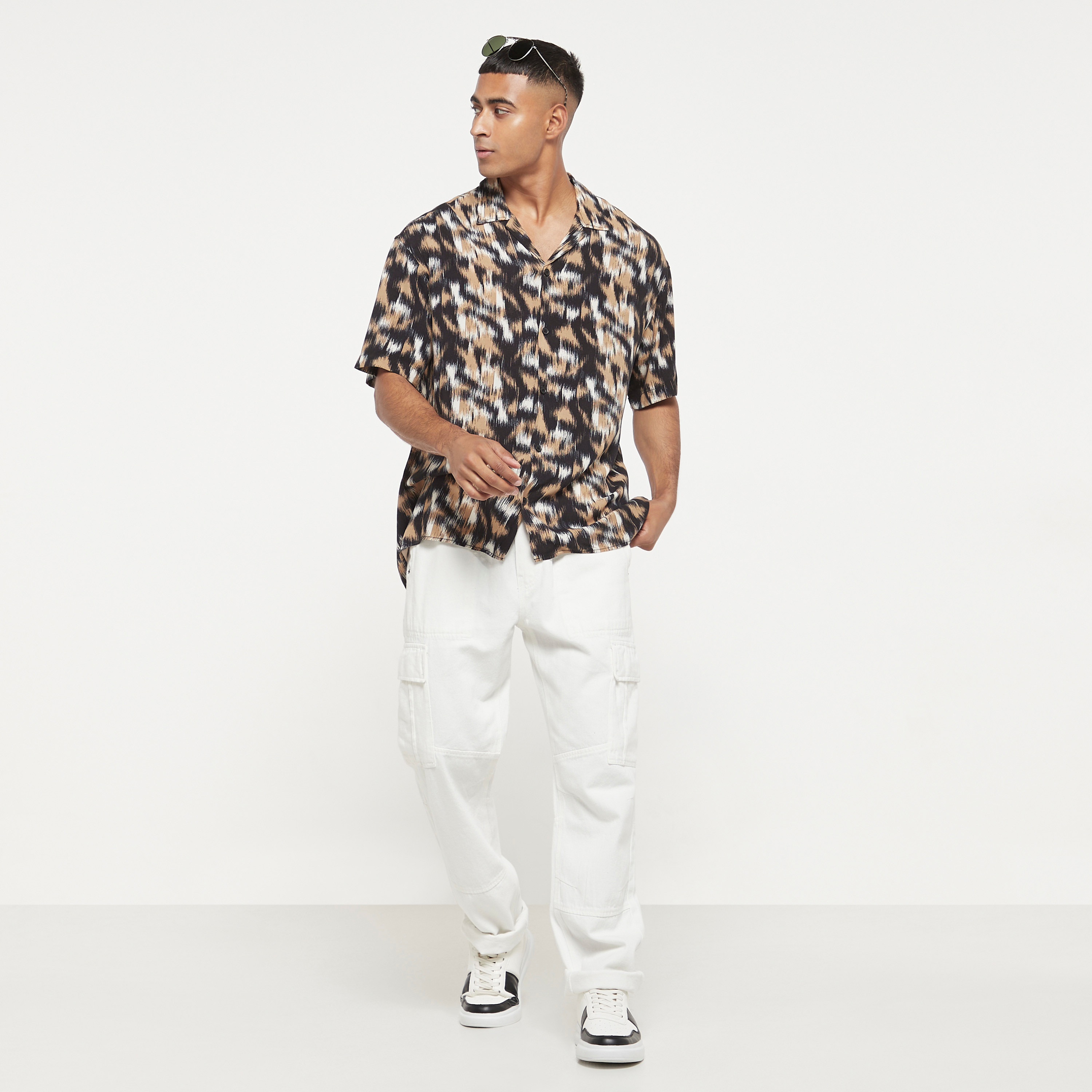 Jack & Jones Printed Cuban Collar Short Sleeves Casual Shirt-men-clothing-shirts-image-2