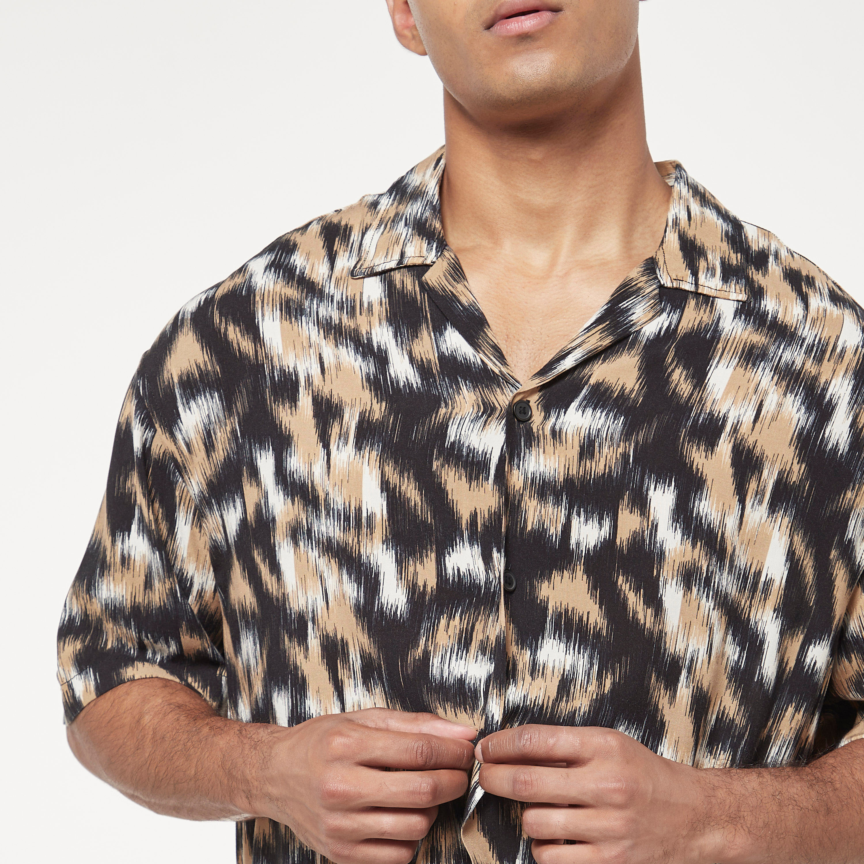Jack & Jones Printed Cuban Collar Short Sleeves Casual Shirt-men-clothing-shirts-image-4