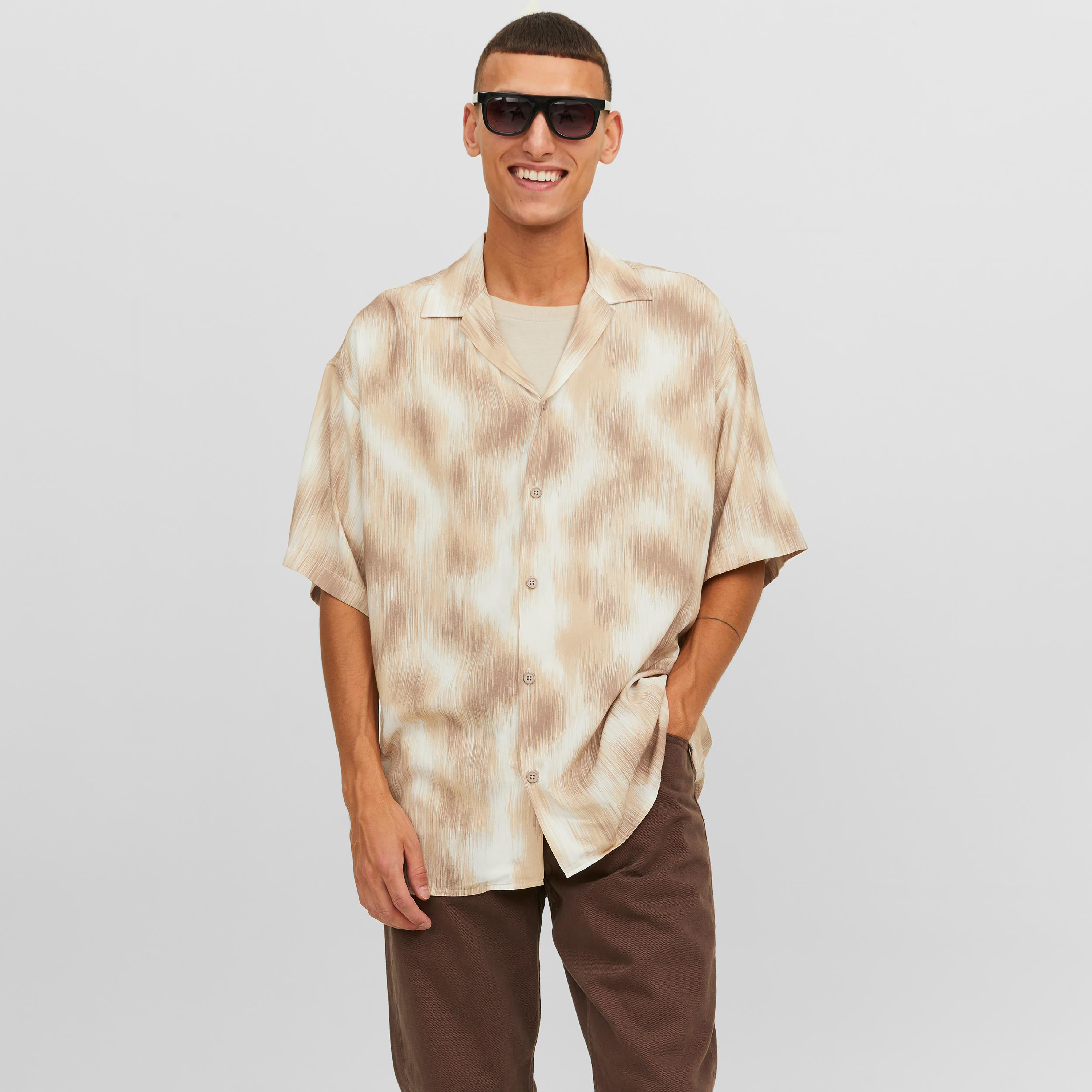 Jack & Jones Printed Cuban Collar Short Sleeves Casual Shirt-men-clothing-shirts-image-11