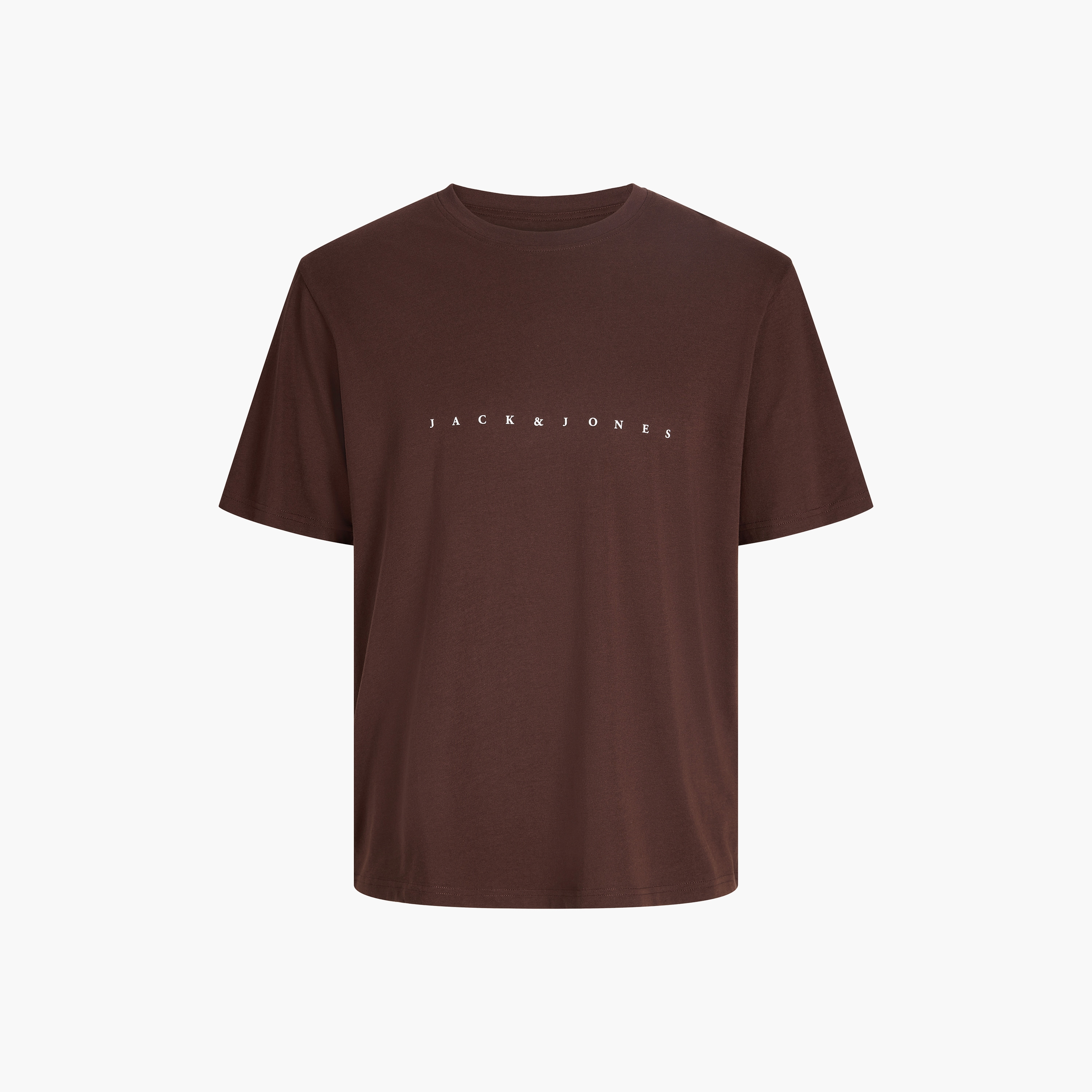 تيشيرت رجالي مطبوع بنص بياقة دائرية وأكمام قصيرة من جاك ان جونز-women-clothing-tshirts-image-7
