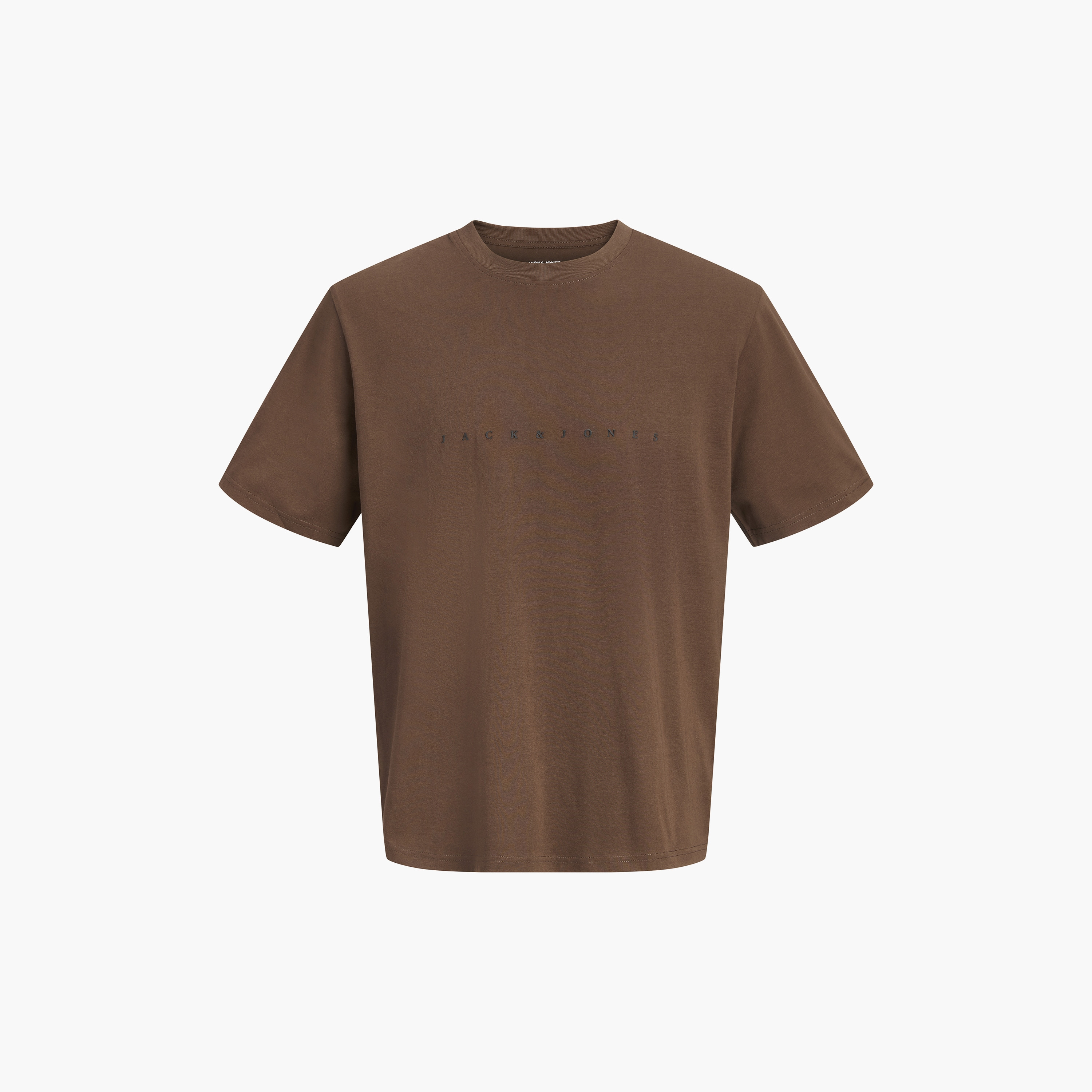 تيشيرت رجالي مطبوع بنص بياقة دائرية وأكمام قصيرة من جاك ان جونز-women-clothing-tshirts-image-7