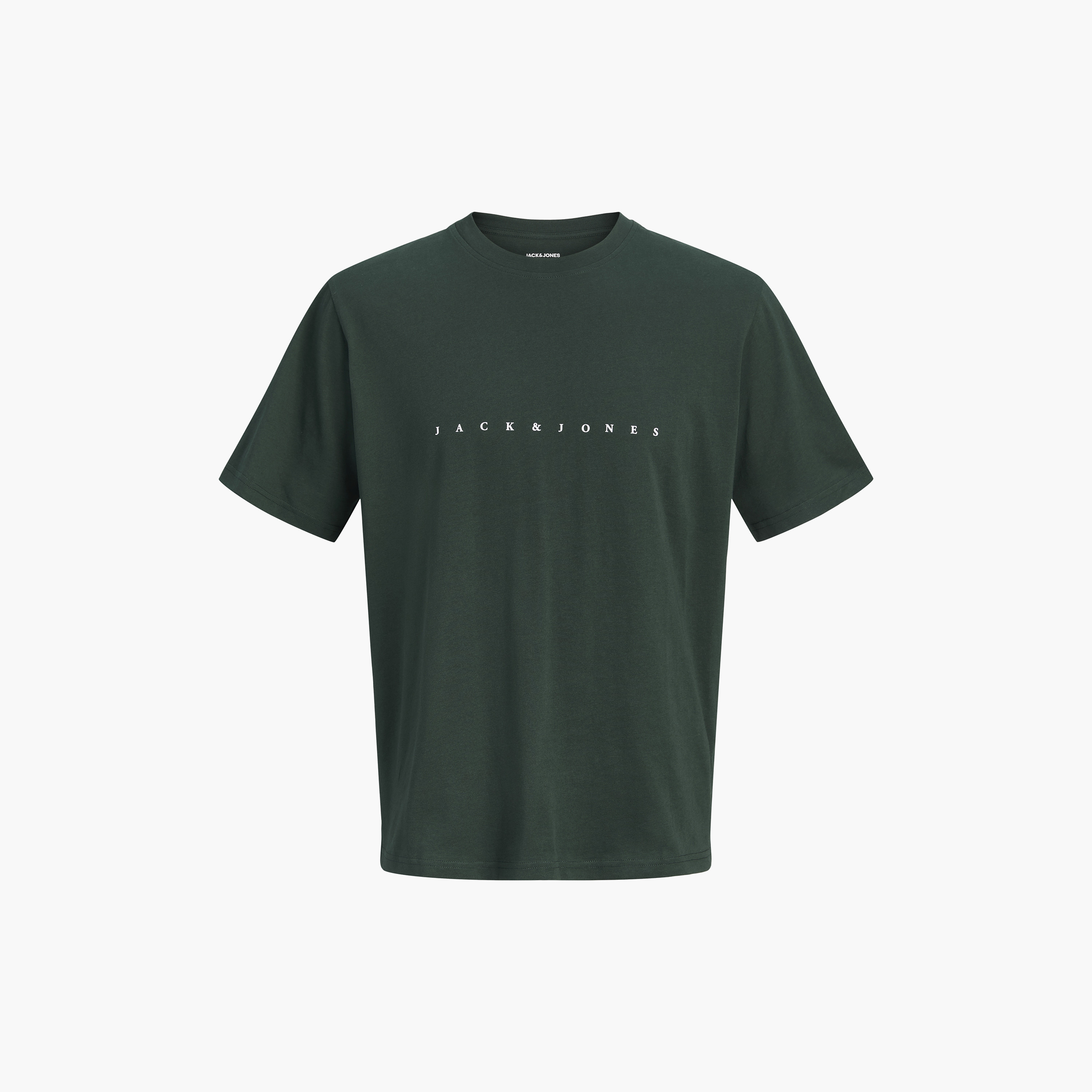 تيشيرت رجالي مطبوع بنص بياقة دائرية وأكمام قصيرة من جاك ان جونز-women-clothing-tshirts-image-7