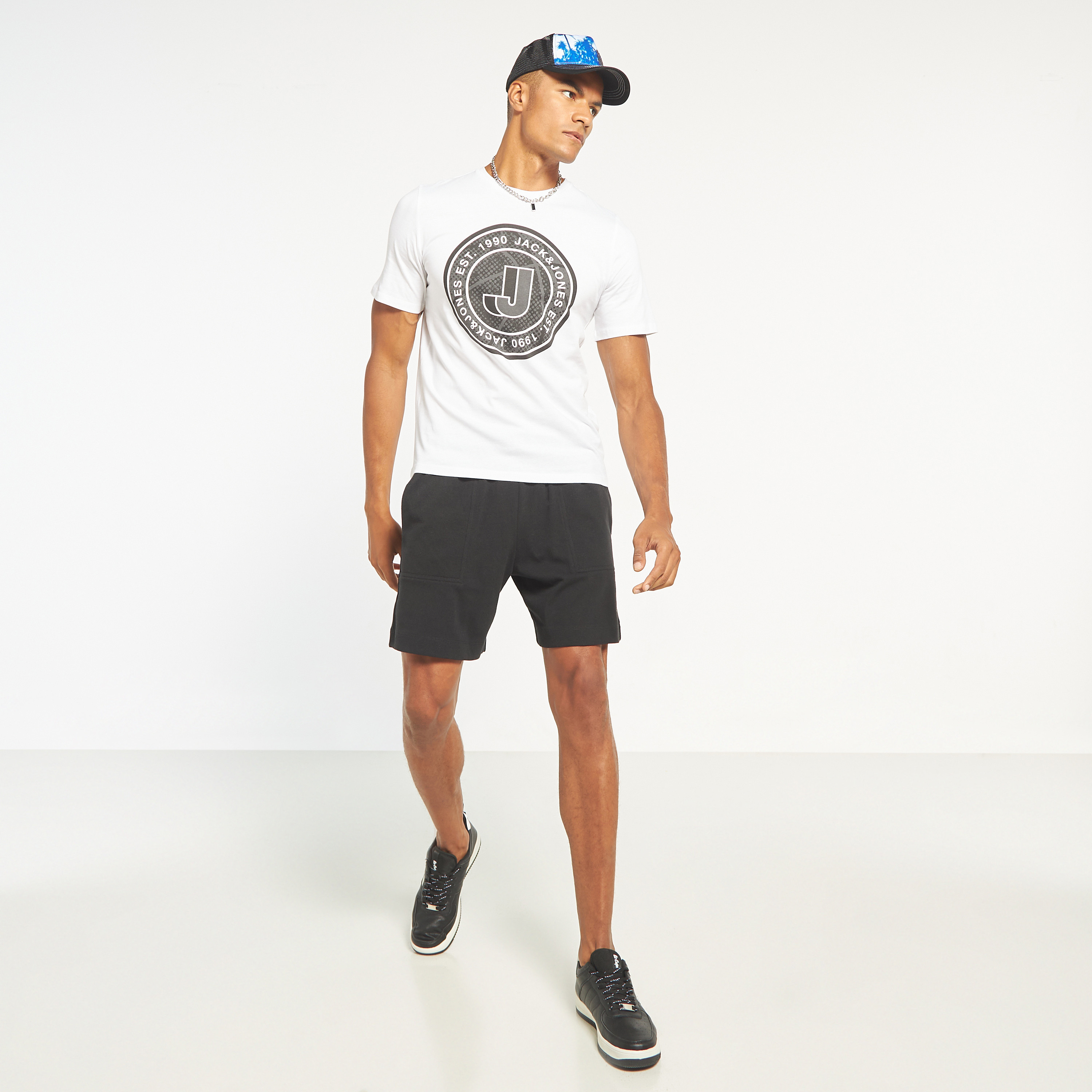 Jack & Jones Logo Mid-Rise Drawstring Shorts-men-clothing-bottoms-shorts-image-2