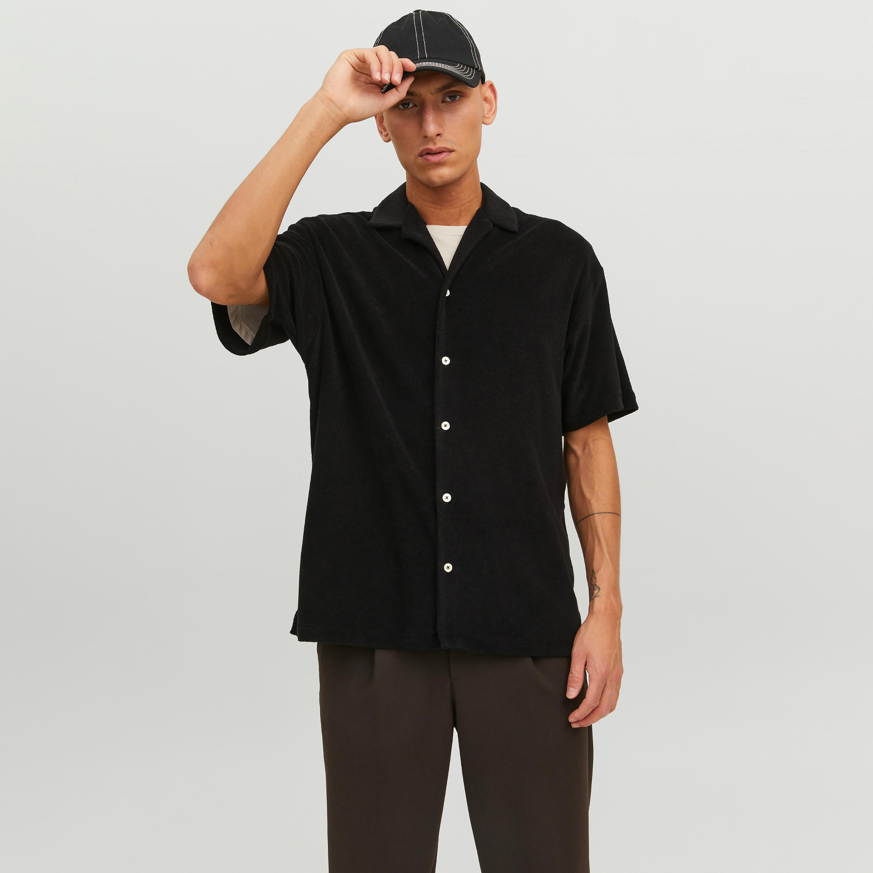 Jack & Jones Textured Cuban Collar Short Sleeves Casual Shirt-men-clothing-shirts-image-5
