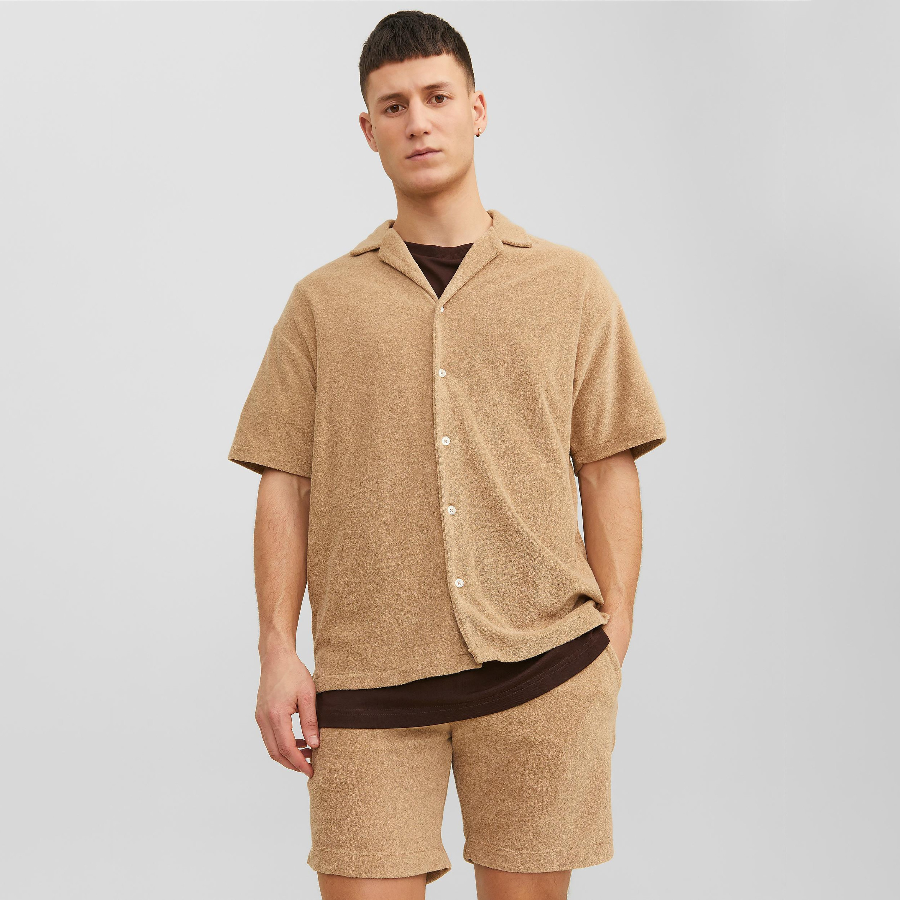 Jack & Jones Textured Cuban Collar Short Sleeves Casual Shirt-men-clothing-shirts-image-9