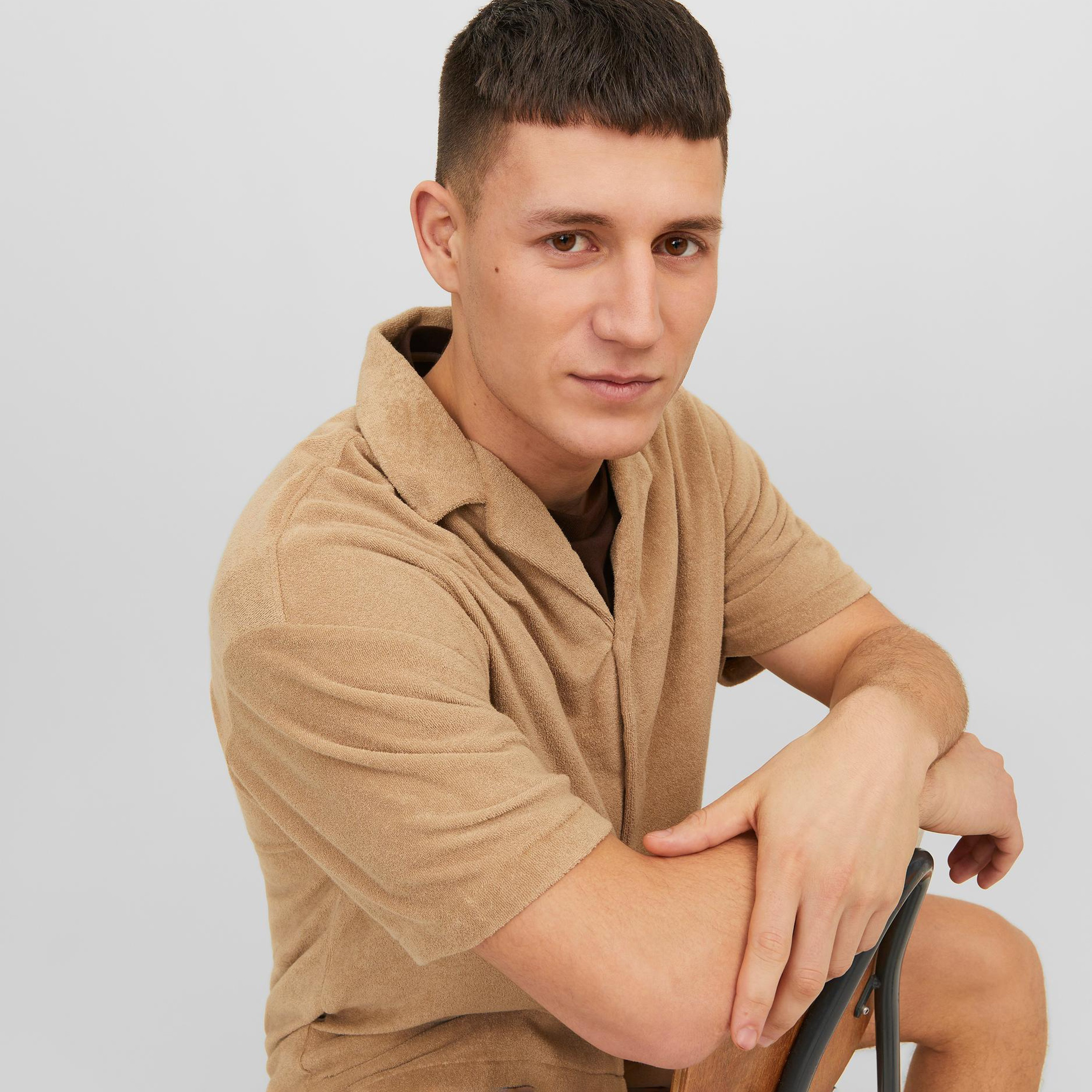 Jack & Jones Textured Cuban Collar Short Sleeves Casual Shirt-men-clothing-shirts-image-11