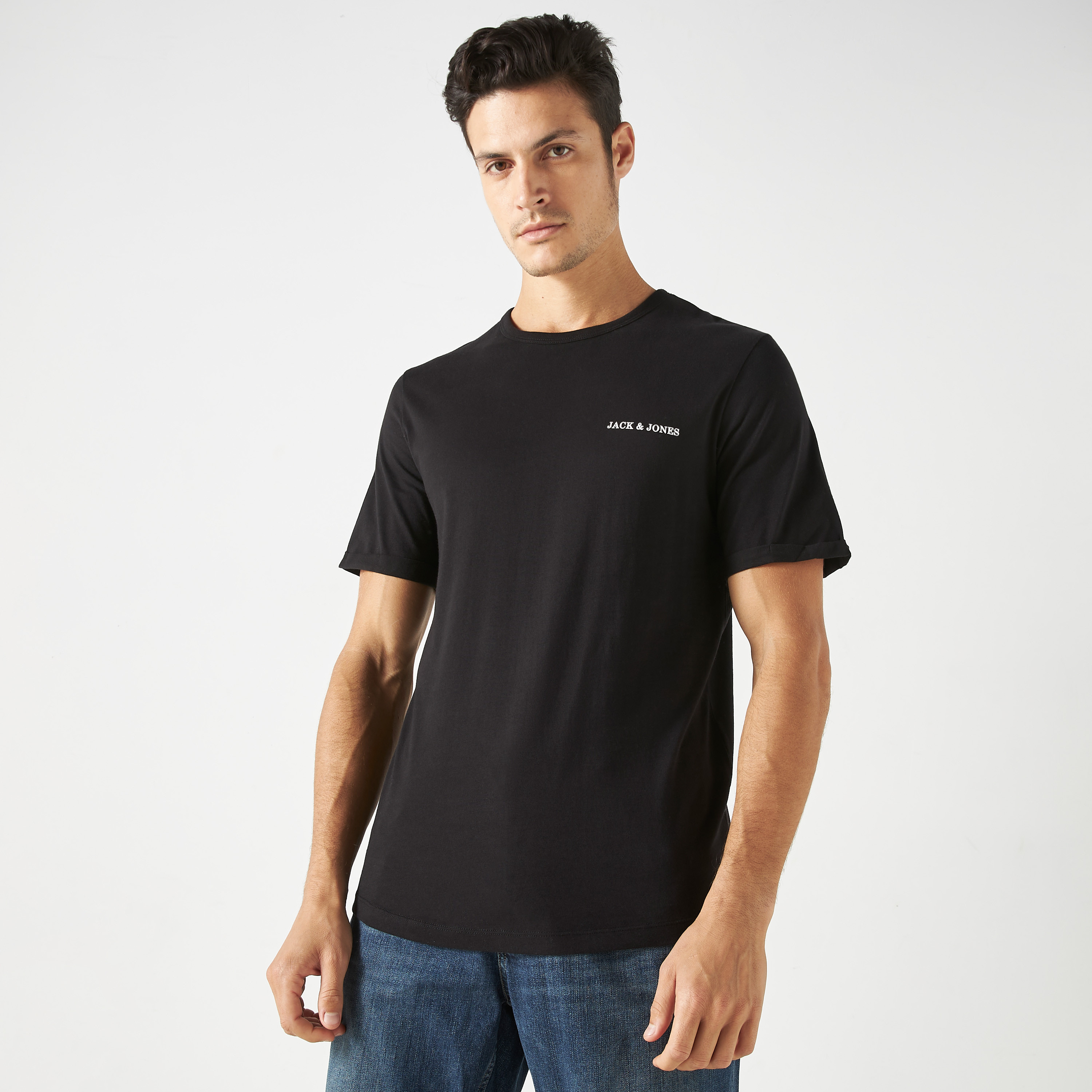 Jack & Jones Plain Crew Neck Short Sleeves T-Shirt-men-clothing-tshirtsandpolos-tshirts-image-1