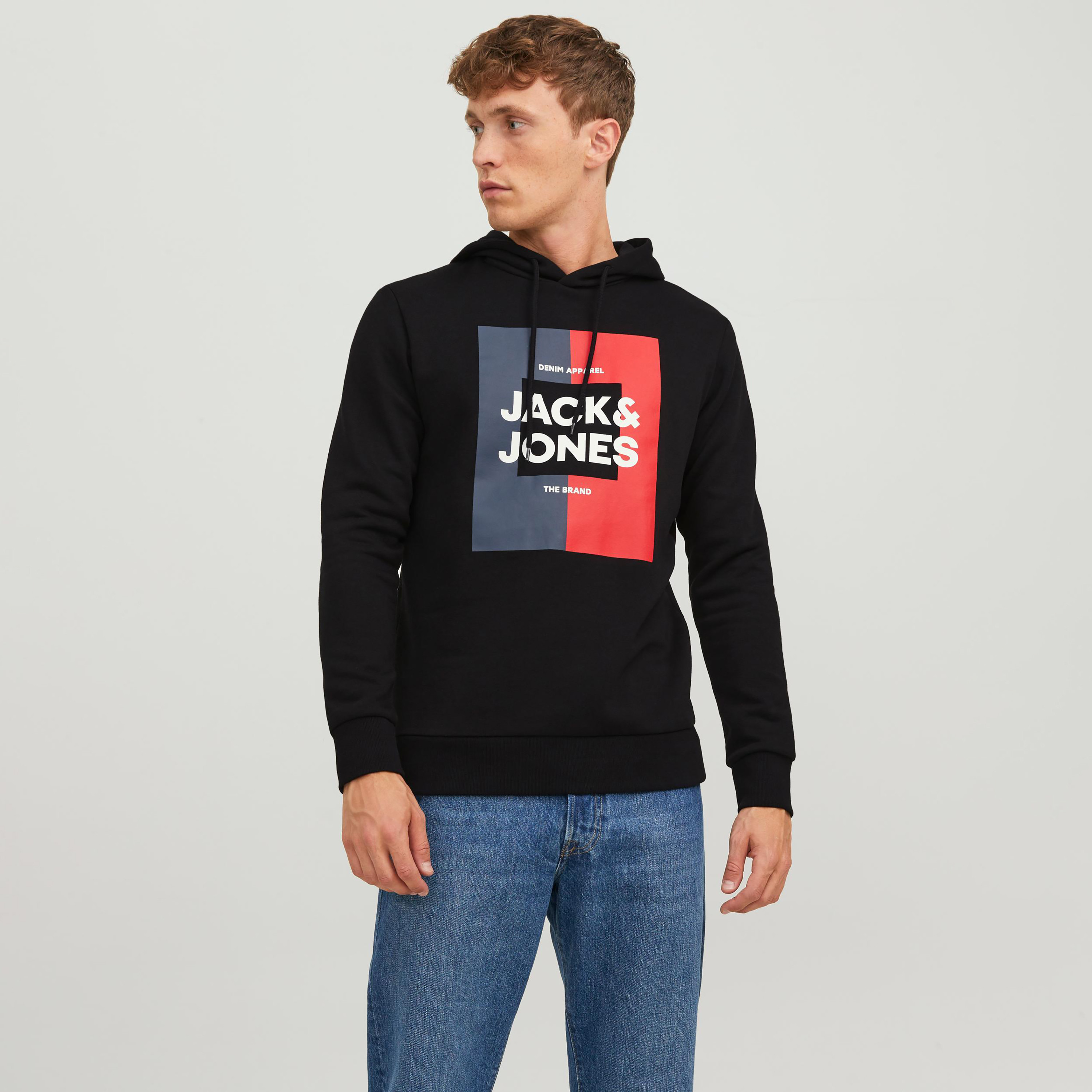  هودي جاك آند جونز مع شعار بأكمام طويلة-men-winterwear-hoodiesandsweatshirts-image-1
