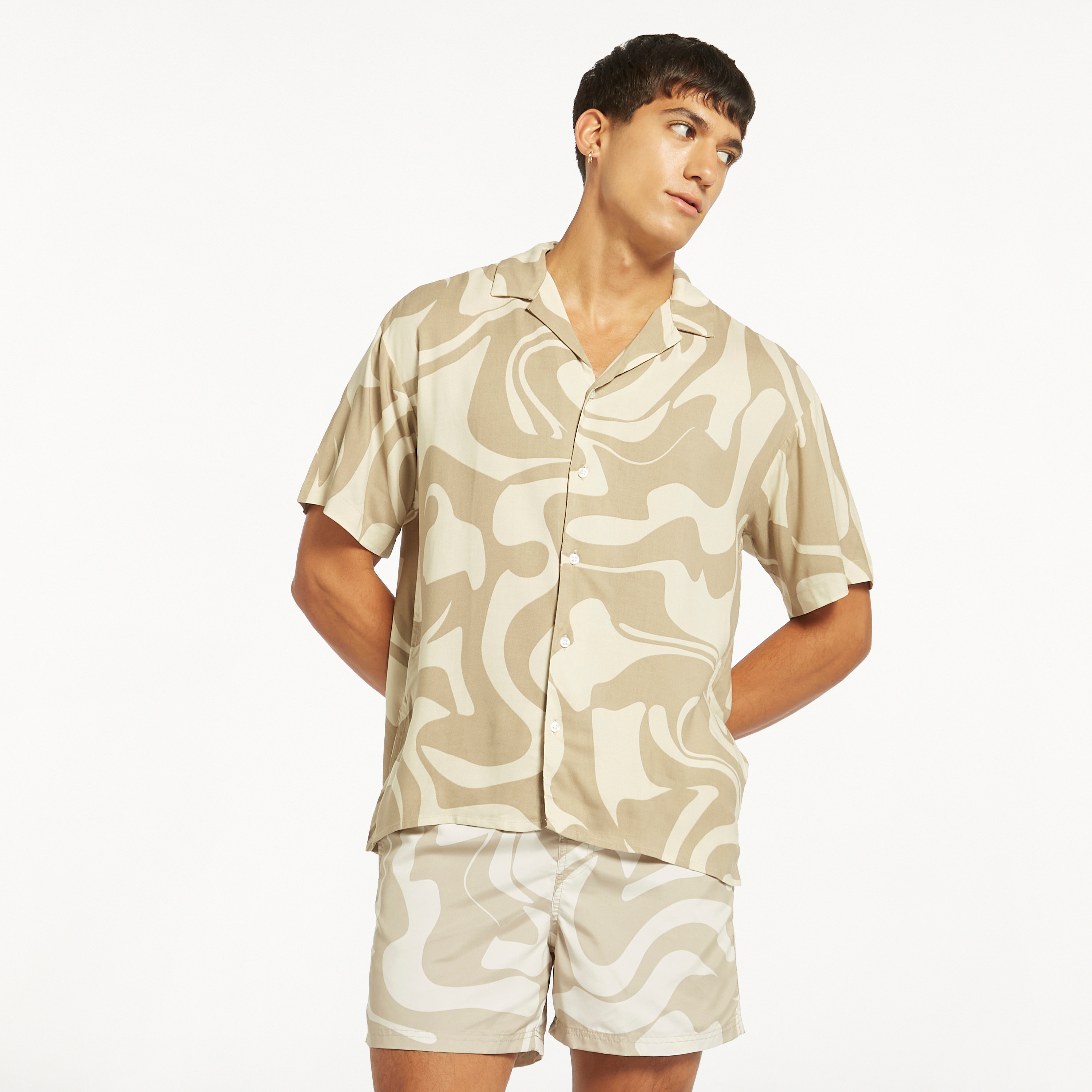 Jack & Jones Printed Cuban Collar Short Sleeves Casual Shirt-men-clothing-shirts-image-2