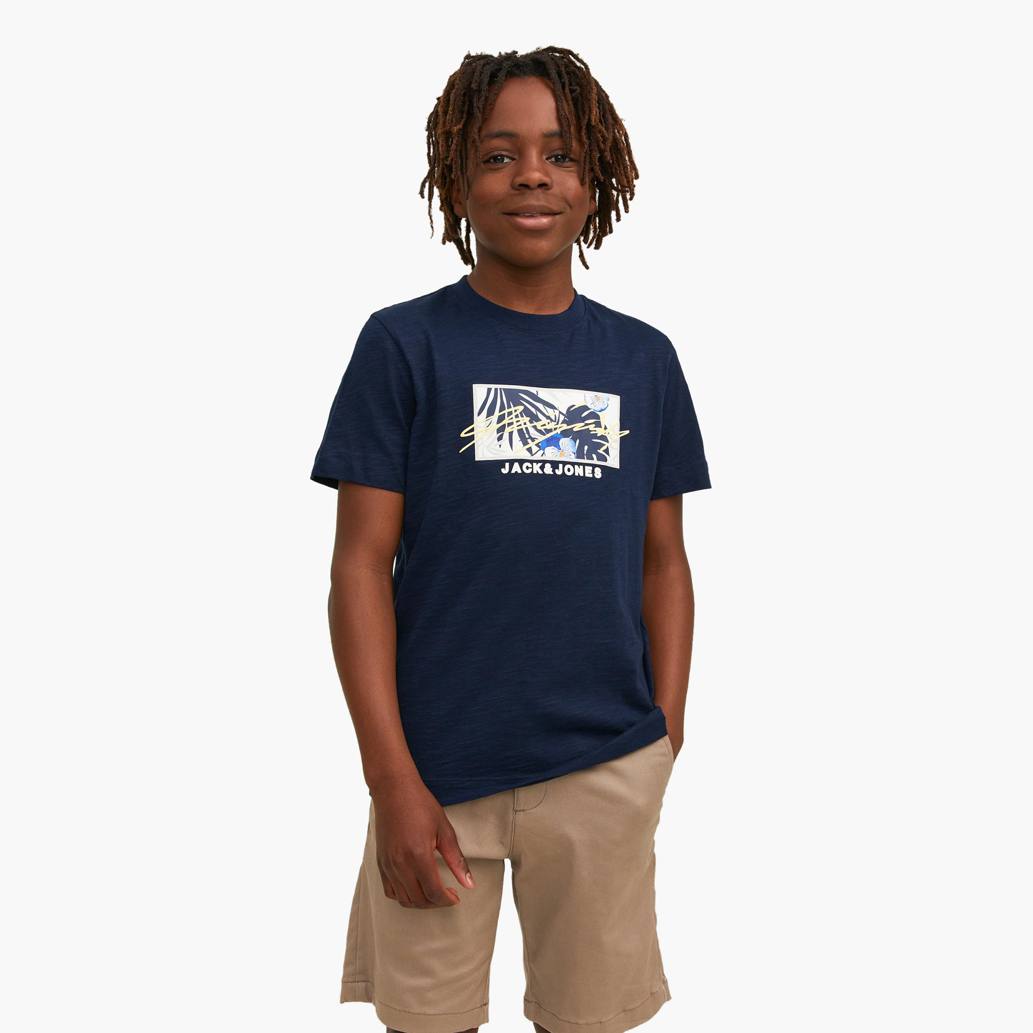 Buy Jack Jones Junior Typographic Printed T shirt with Short Sleeves Online Babyshop Kuwait