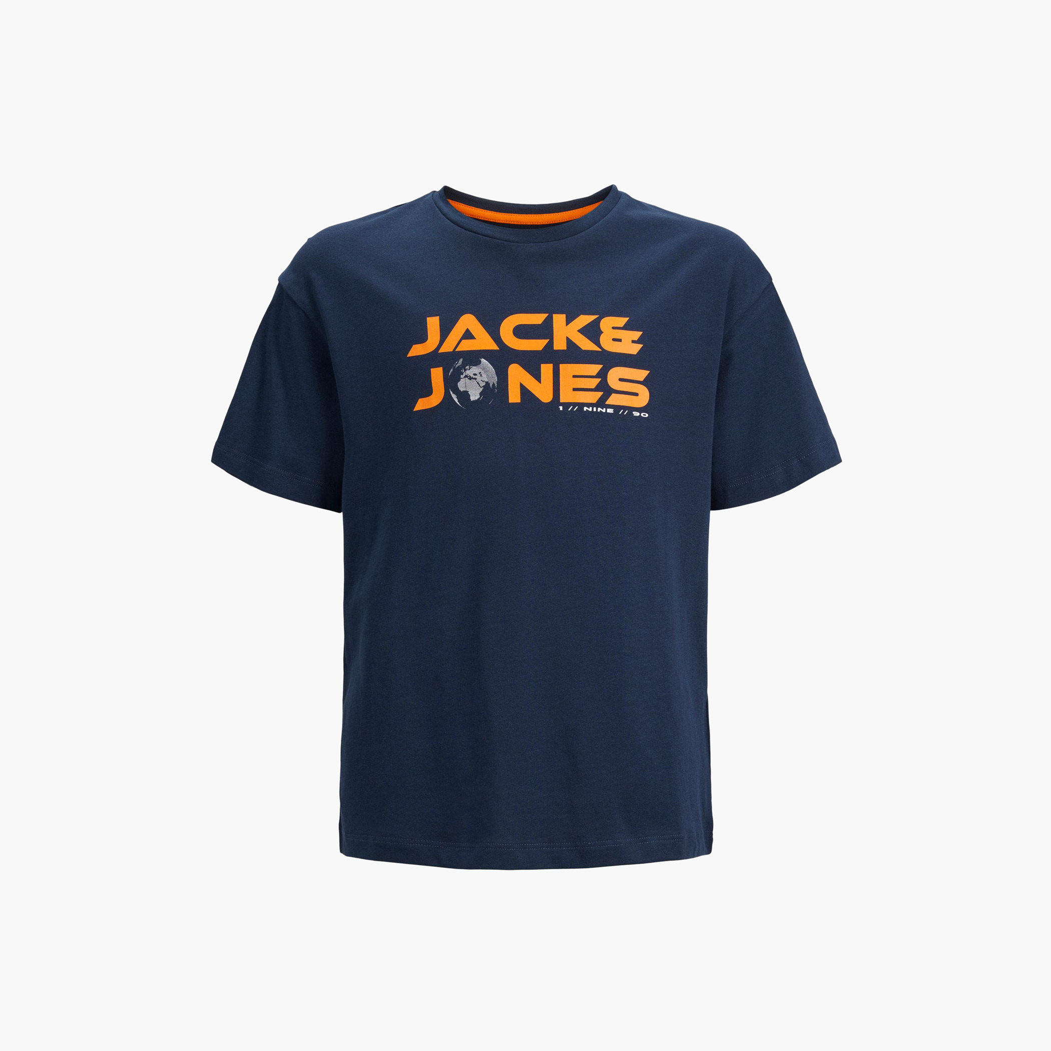 JACK & JONES JUNIOR Jungen T-Shirt – Logo-Print, Baumwolle, Lässiges Basic Für Schule & Freizeit