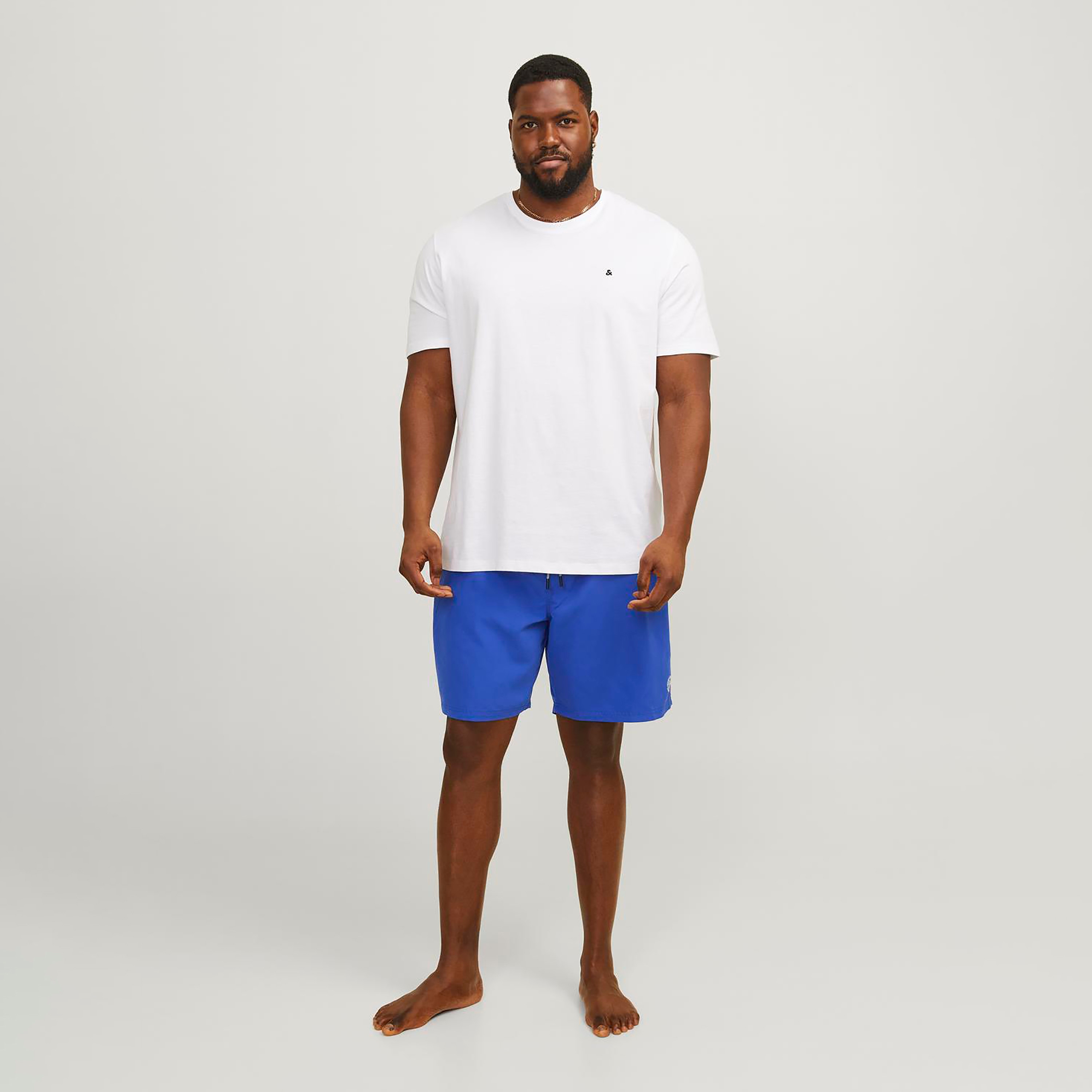 Jack & Jones Plus Size Plain Drawstring Waistband Swim Shorts-men-clothing-bottoms-shorts-image-2