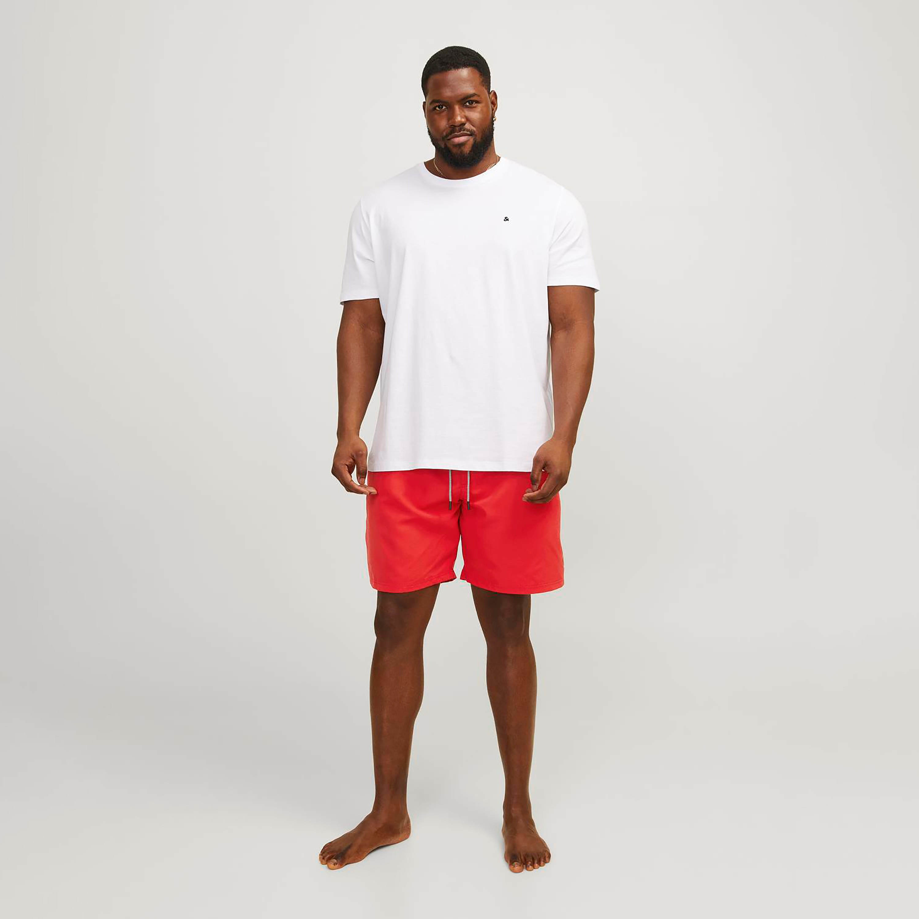 Jack & Jones Plus Size Plain Drawstring Waistband Swim Shorts-men-clothing-bottoms-shorts-image-6